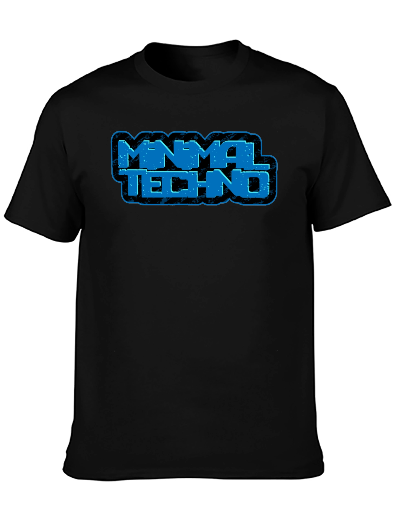 Minimal Techno Graphic Tee - Black Cotton T-Shirt