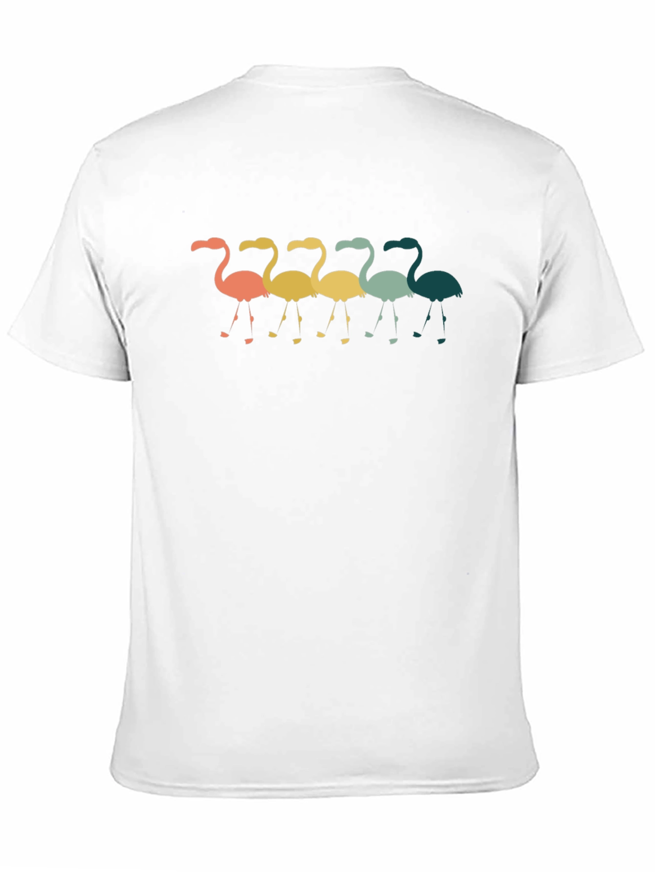 Retro Flamingo Graphic Tee - Casual Crew Neck T-Shirt