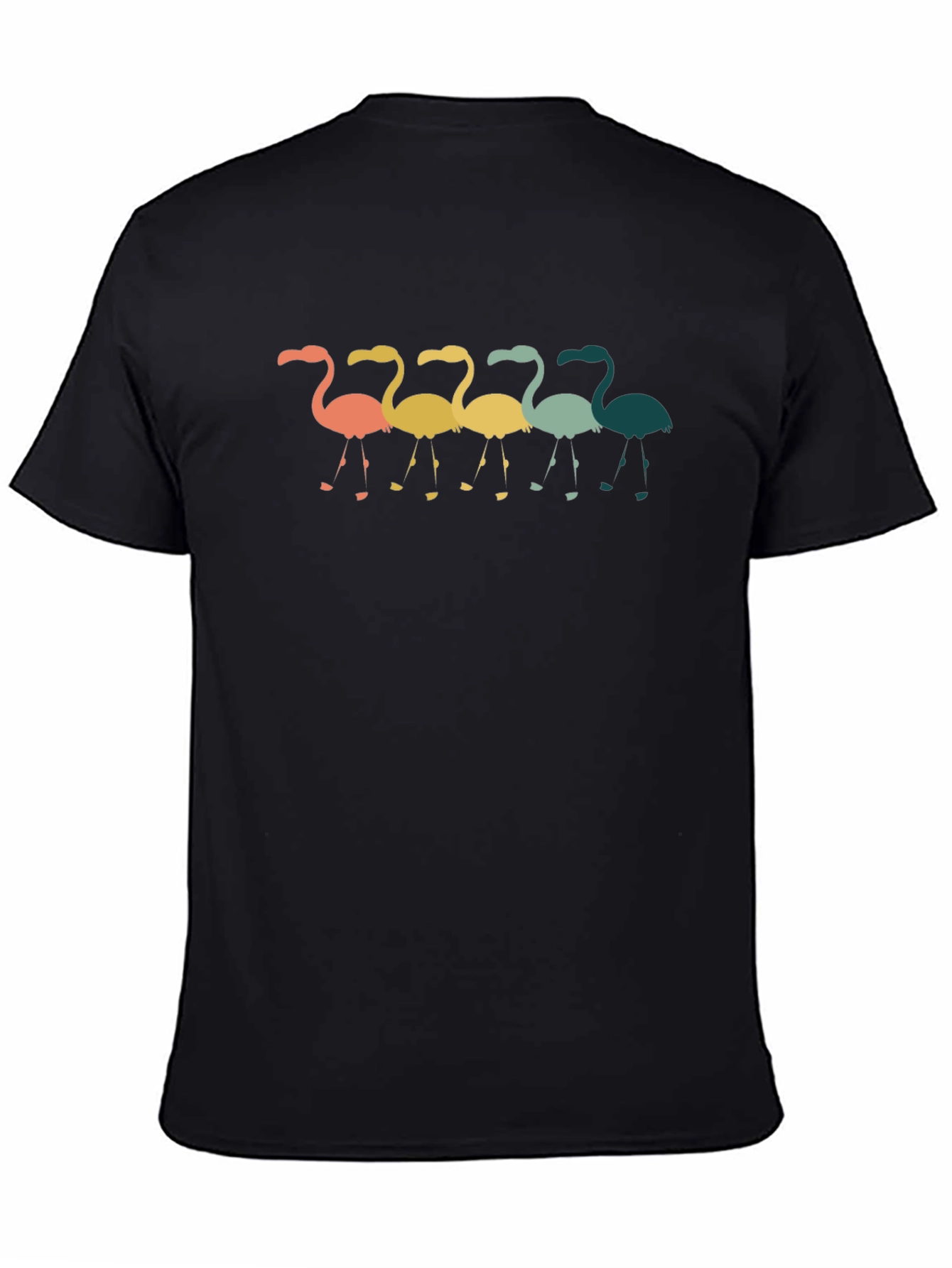 Retro Flamingo Graphic Tee - Casual Crew Neck T-Shirt