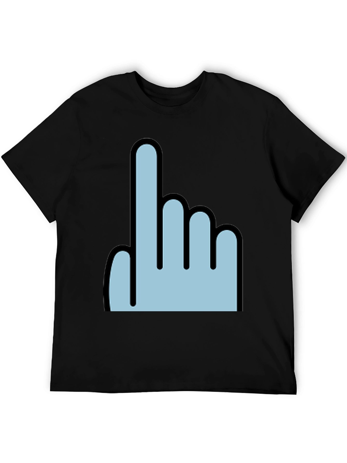 Pointing Finger Graphic Tee - Trendy Black T-Shirt