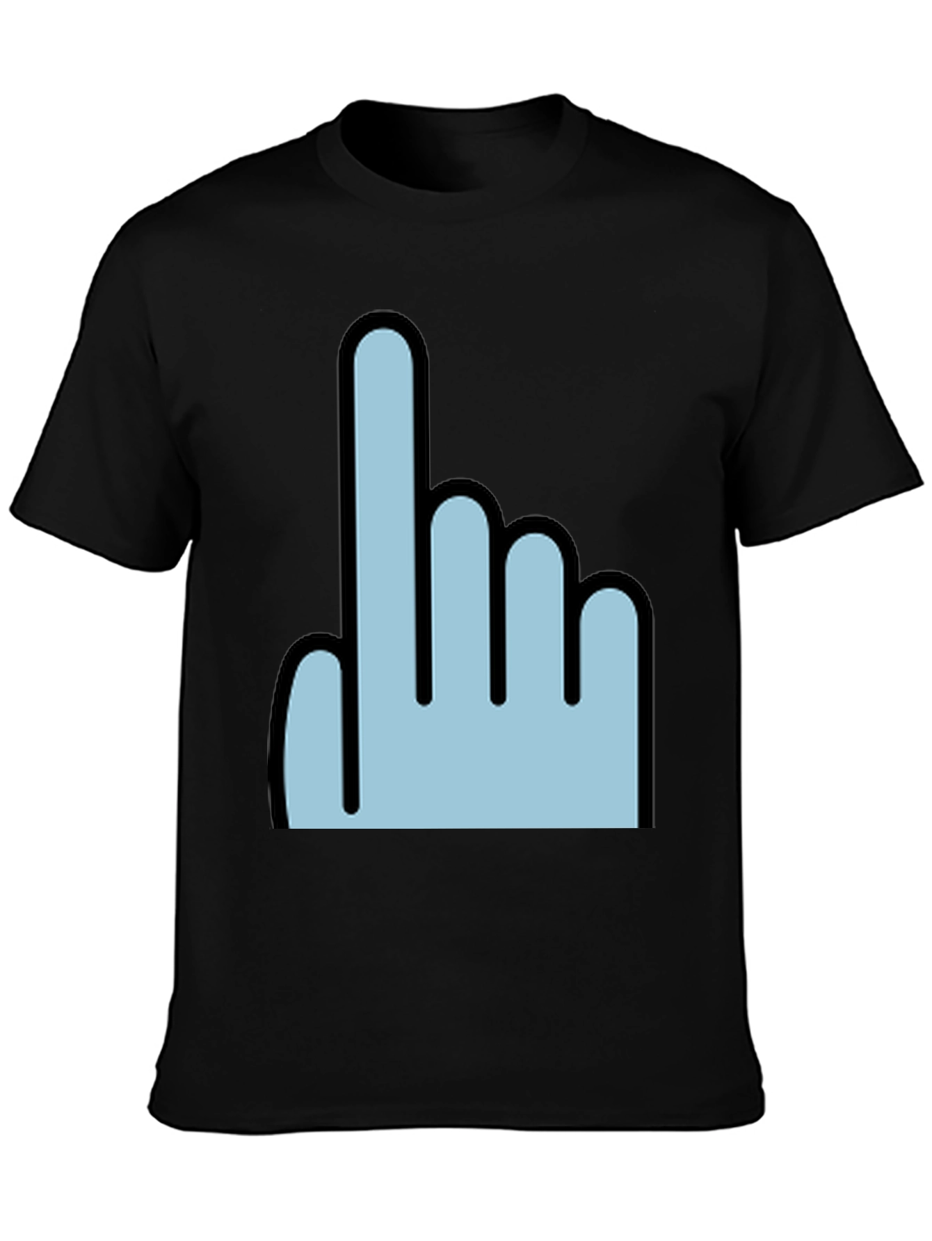Pointing Finger Graphic Tee - Trendy Black T-Shirt