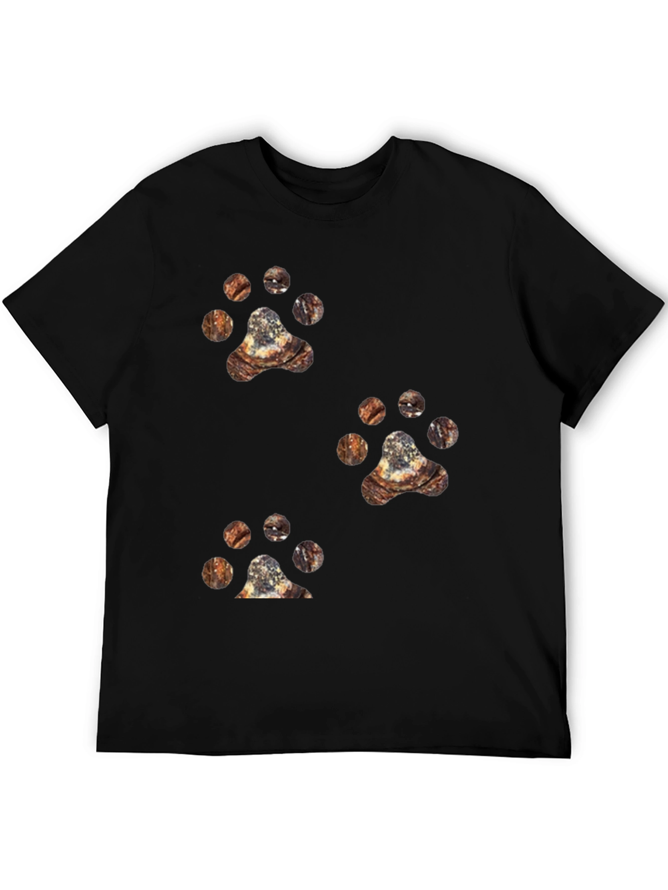 Cool Black Tee with Unique Animal Paw Prints