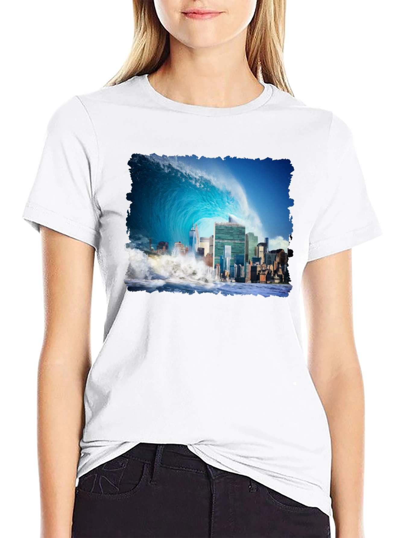Tsunami Cityscape Graphic Tee