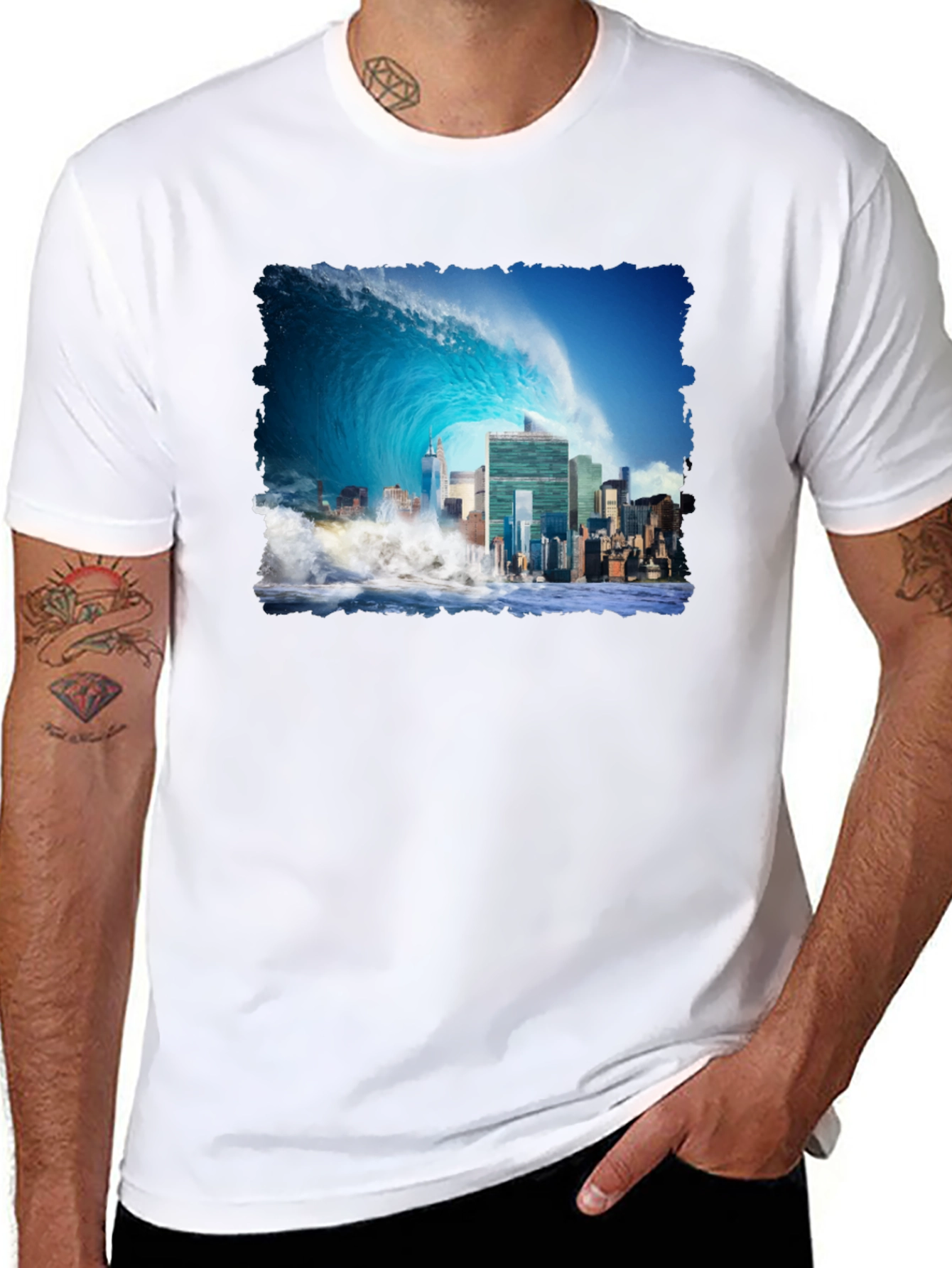 Tsunami Cityscape Graphic Tee
