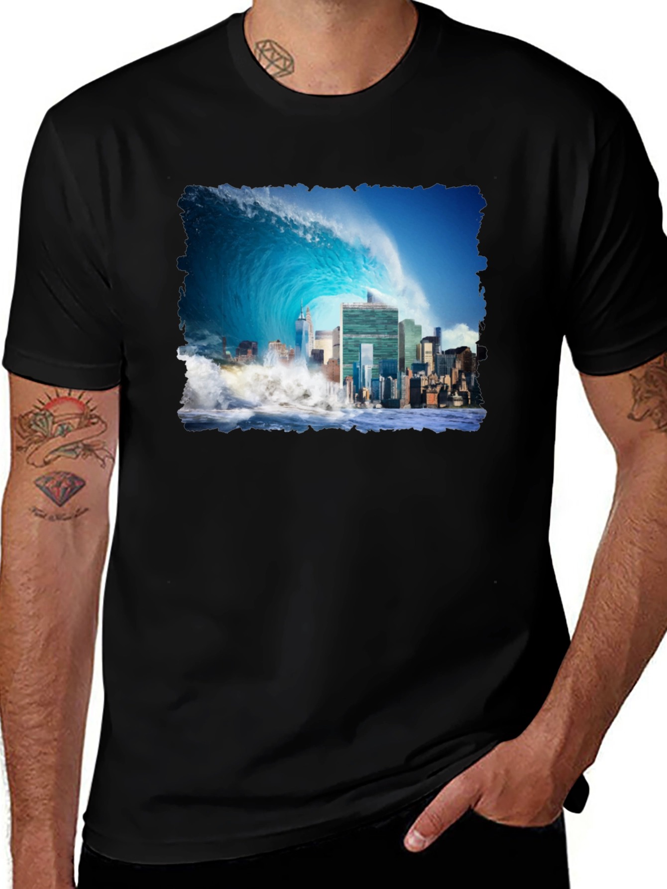 Tsunami Cityscape Graphic Tee