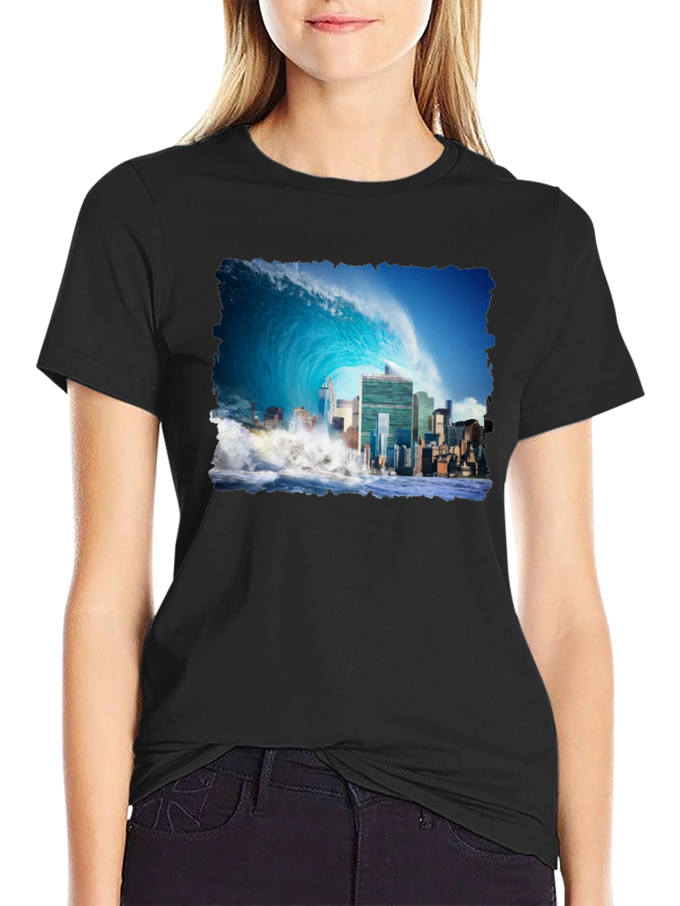 Tsunami Cityscape Graphic Tee