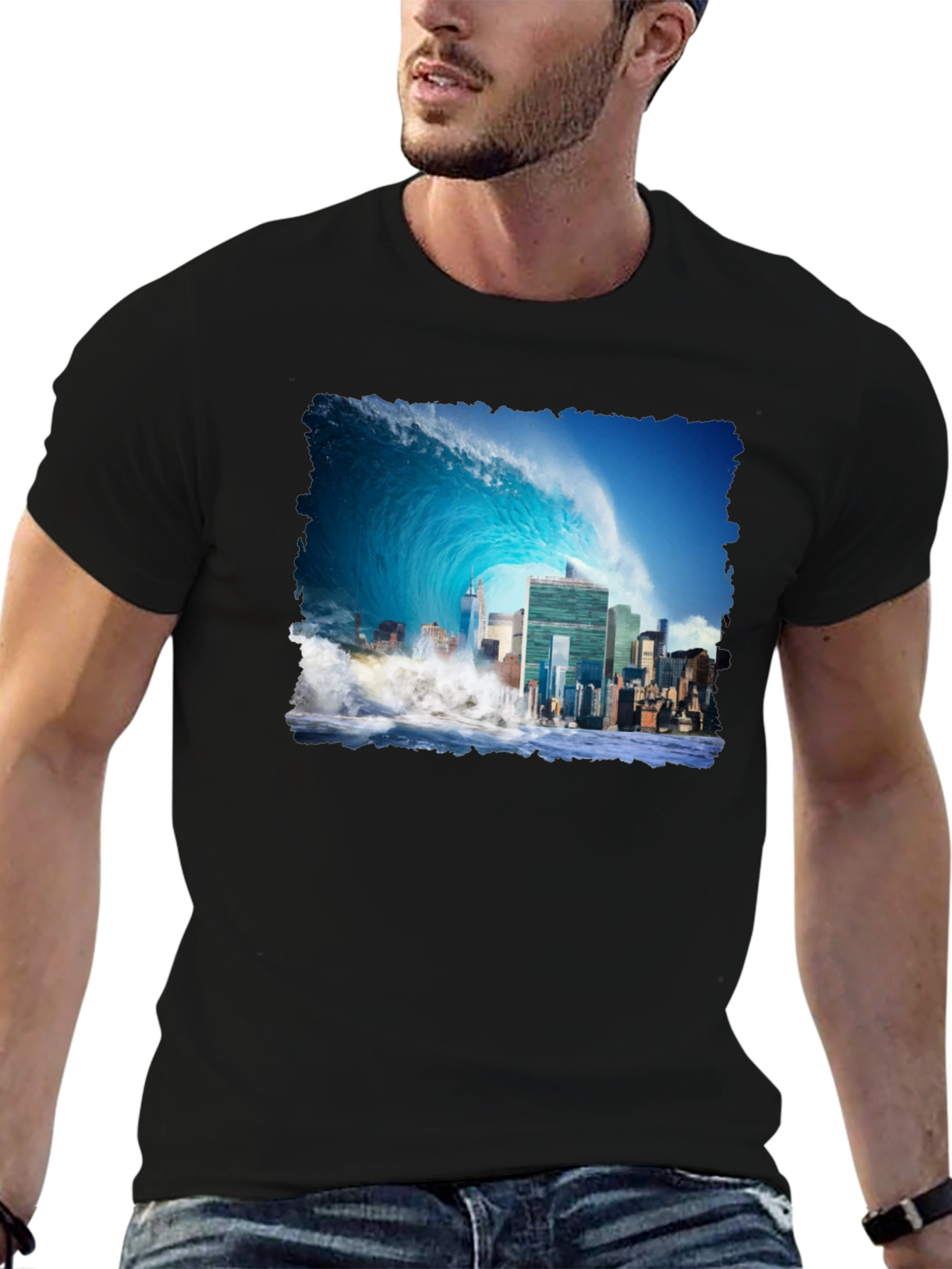 Tsunami Cityscape Graphic Tee