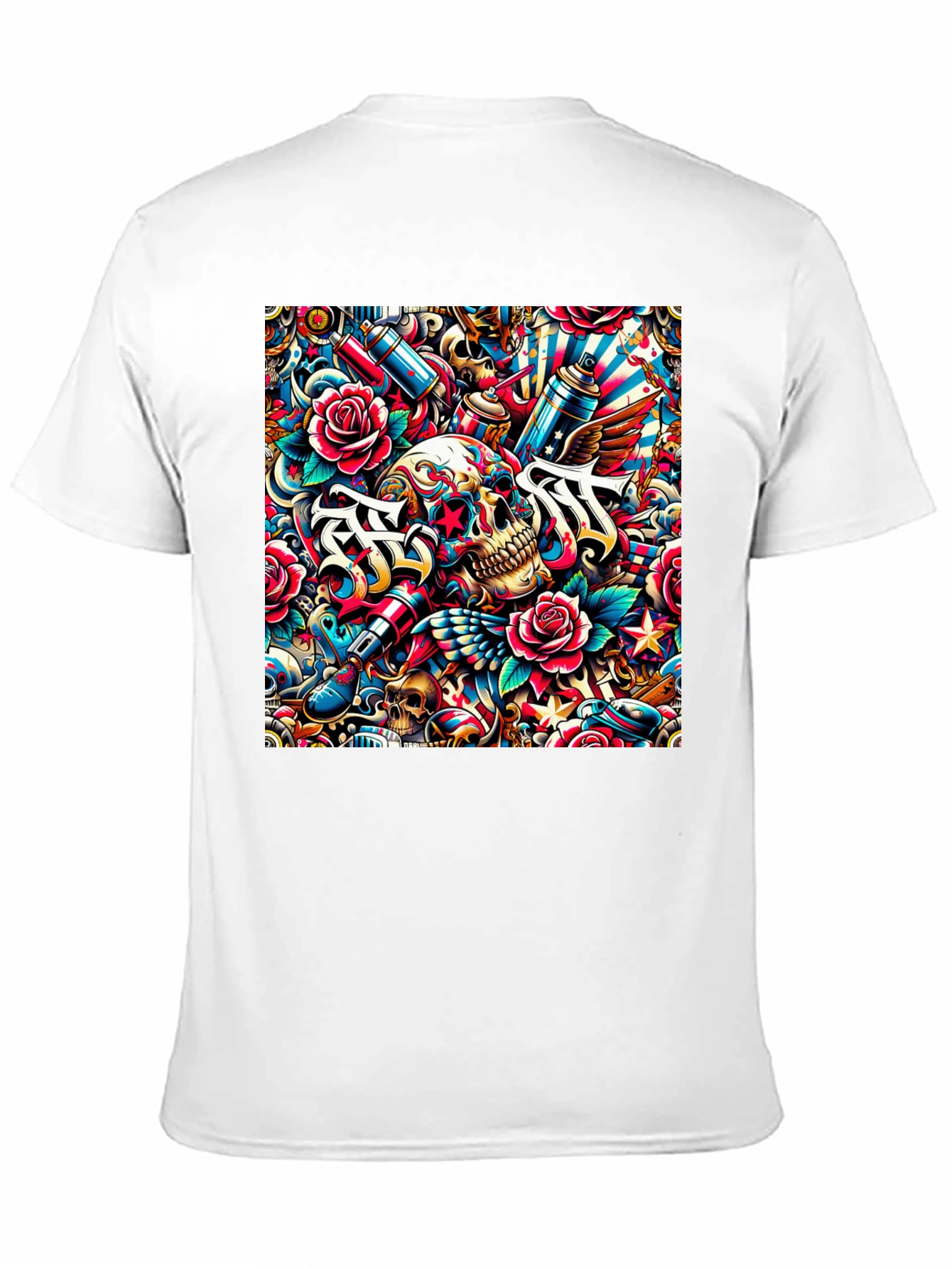 Skull & Roses Tattoo Art Graphic Tee