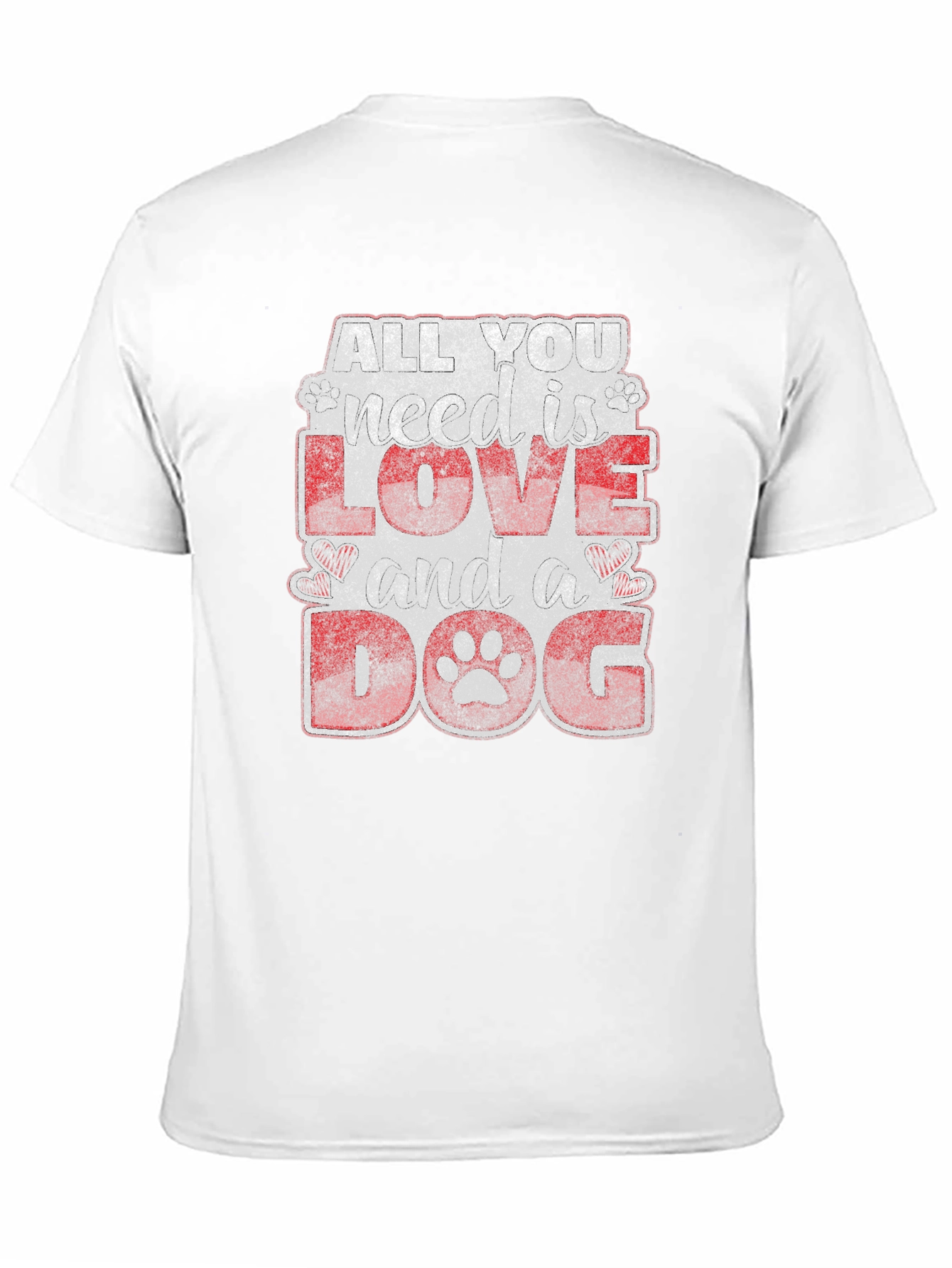 I Love Dog Graphic Print T-Shirt - Black