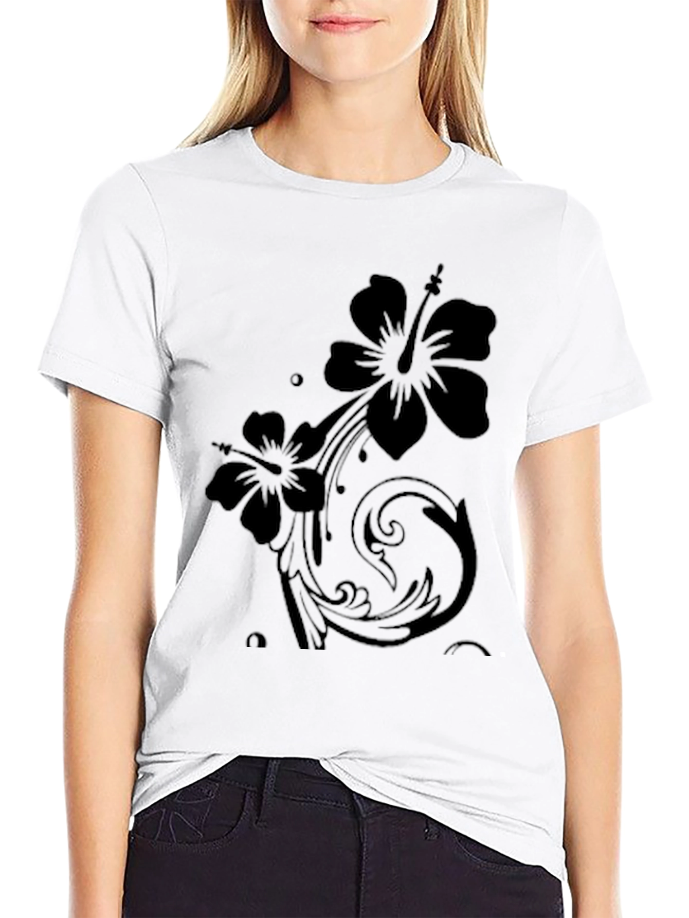 Black Floral Graphic T-Shirt