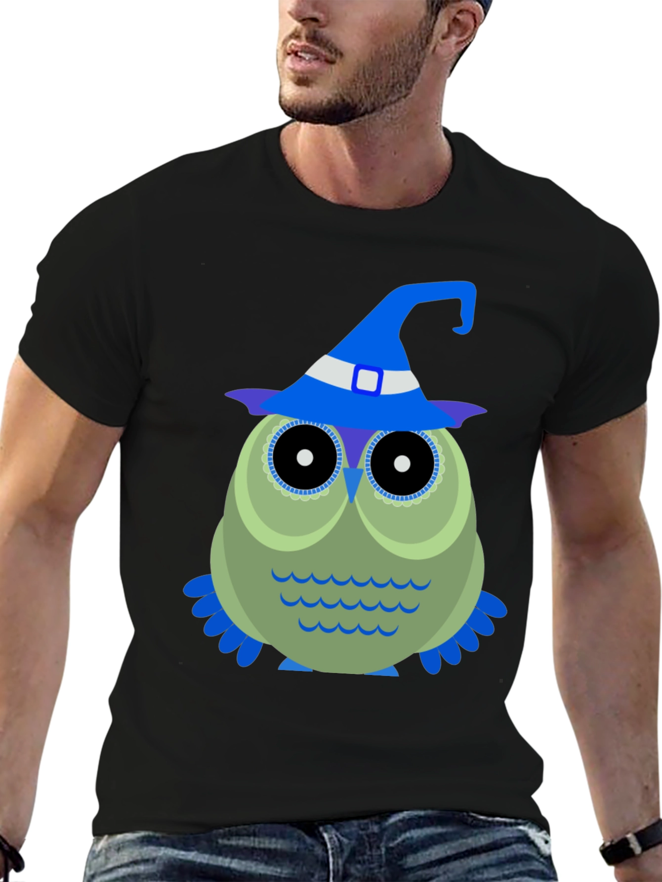Owl Witch Hat T-Shirt - Halloween Tee