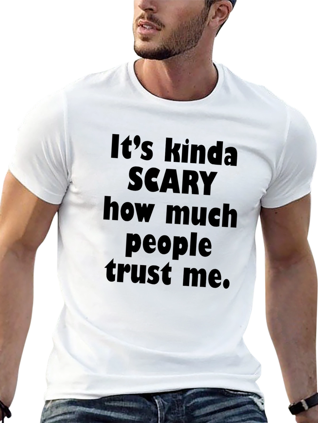 Funny Scary Trust Me Black Graphic Tee