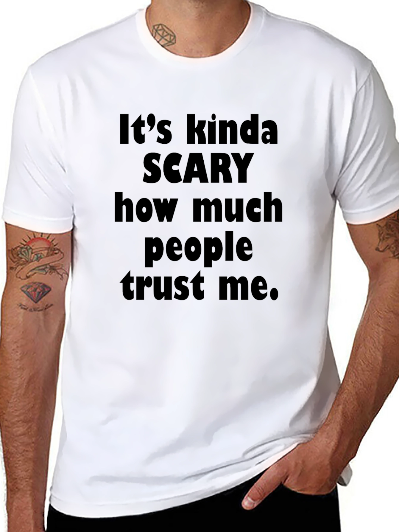 Funny Scary Trust Me Black Graphic Tee