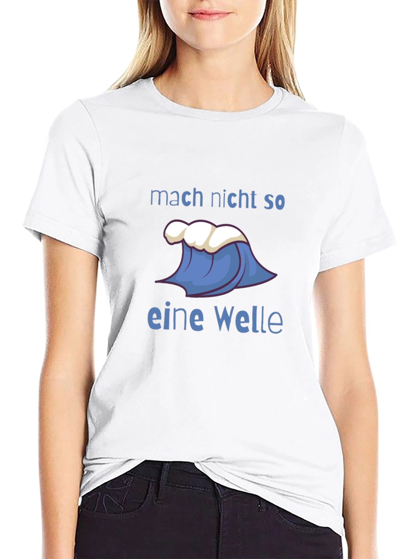 Black T-Shirt with Wave Design