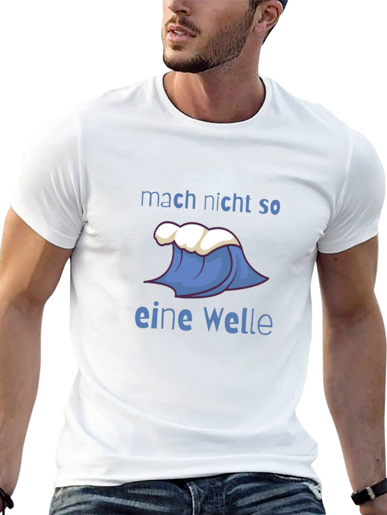 Black T-Shirt with Wave Design