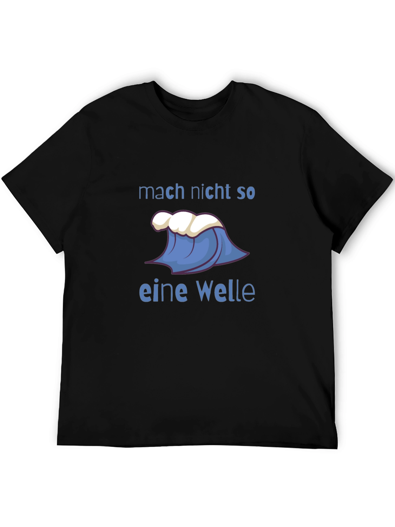 Black T-Shirt with Wave Design