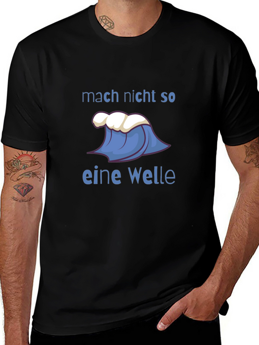 Black T-Shirt with Wave Design
