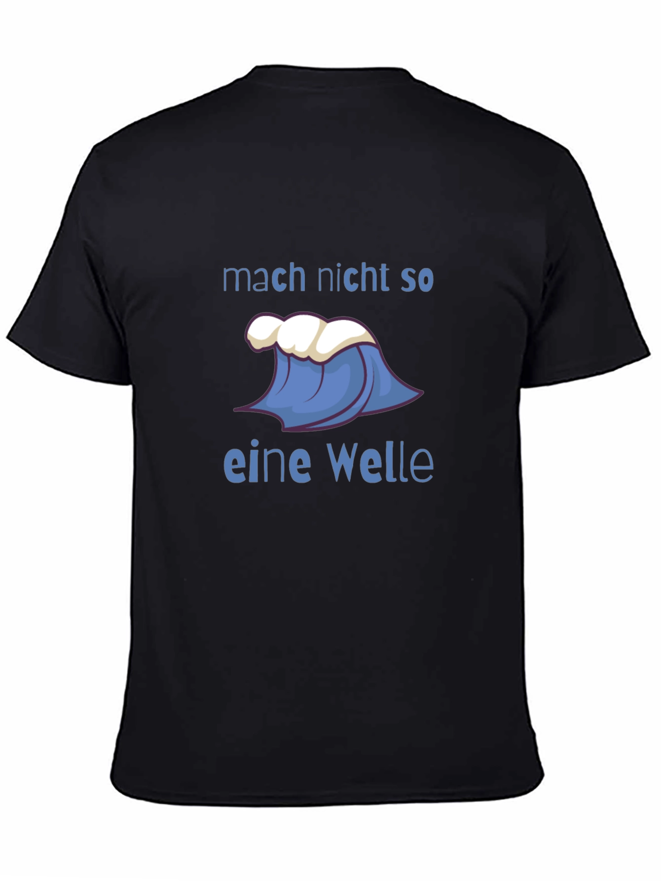 Black T-Shirt with Wave Design