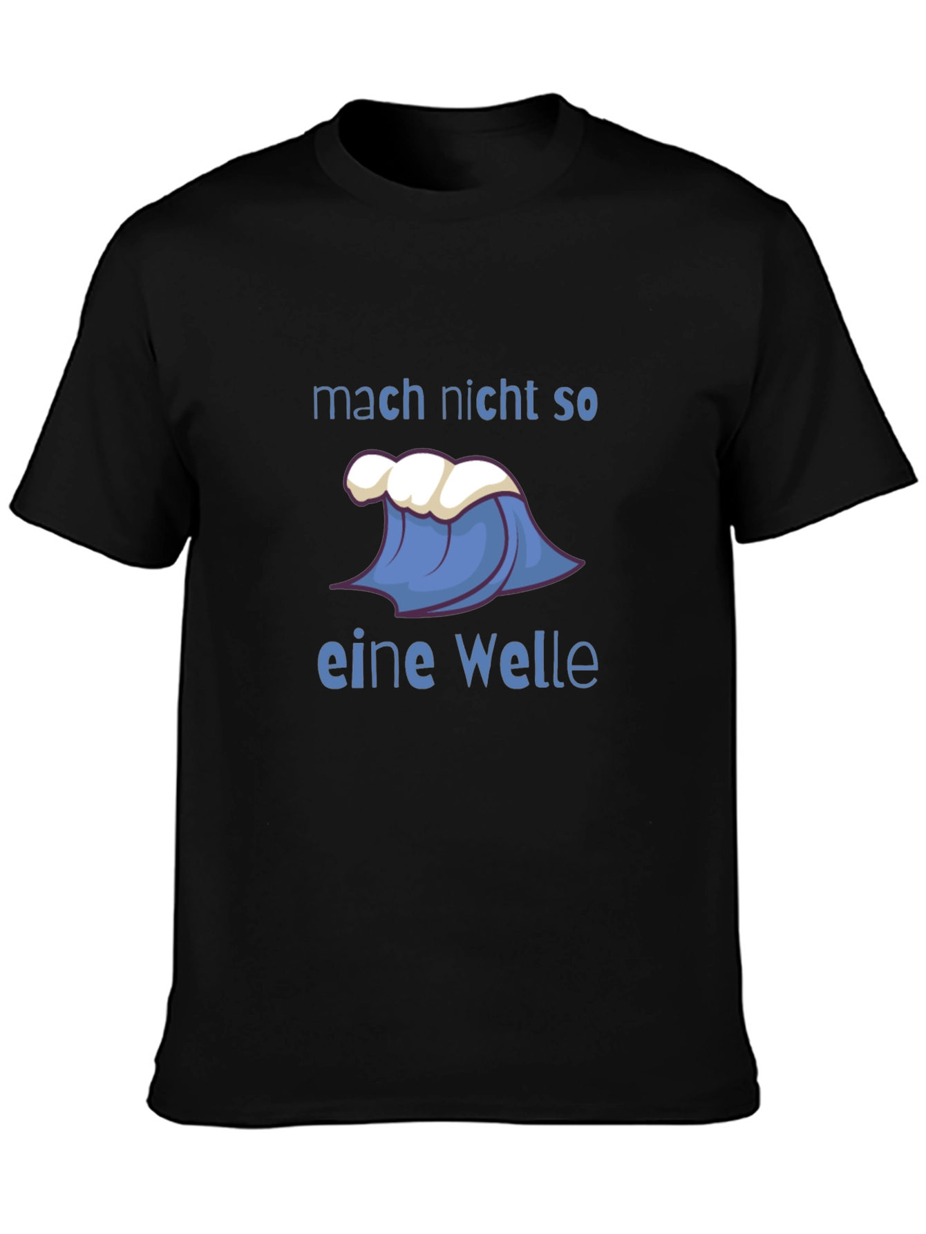 Black T-Shirt with Wave Design