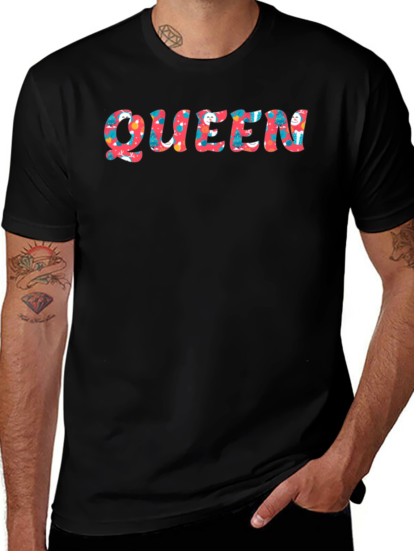 Queen Holiday Patterned Graphic Tee