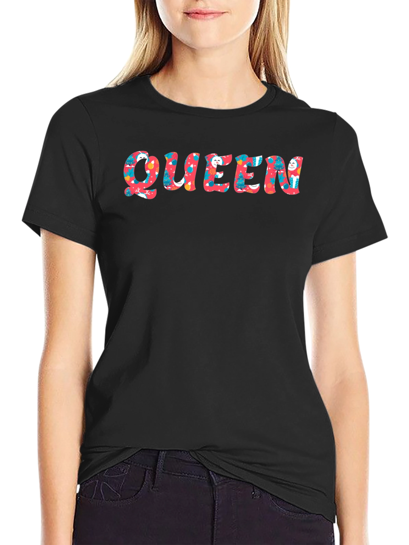 Queen Holiday Patterned Graphic Tee