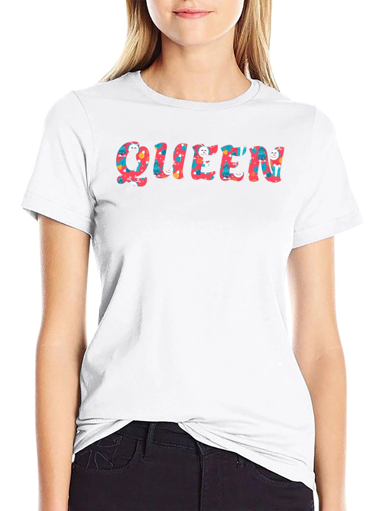 Queen Holiday Patterned Graphic Tee