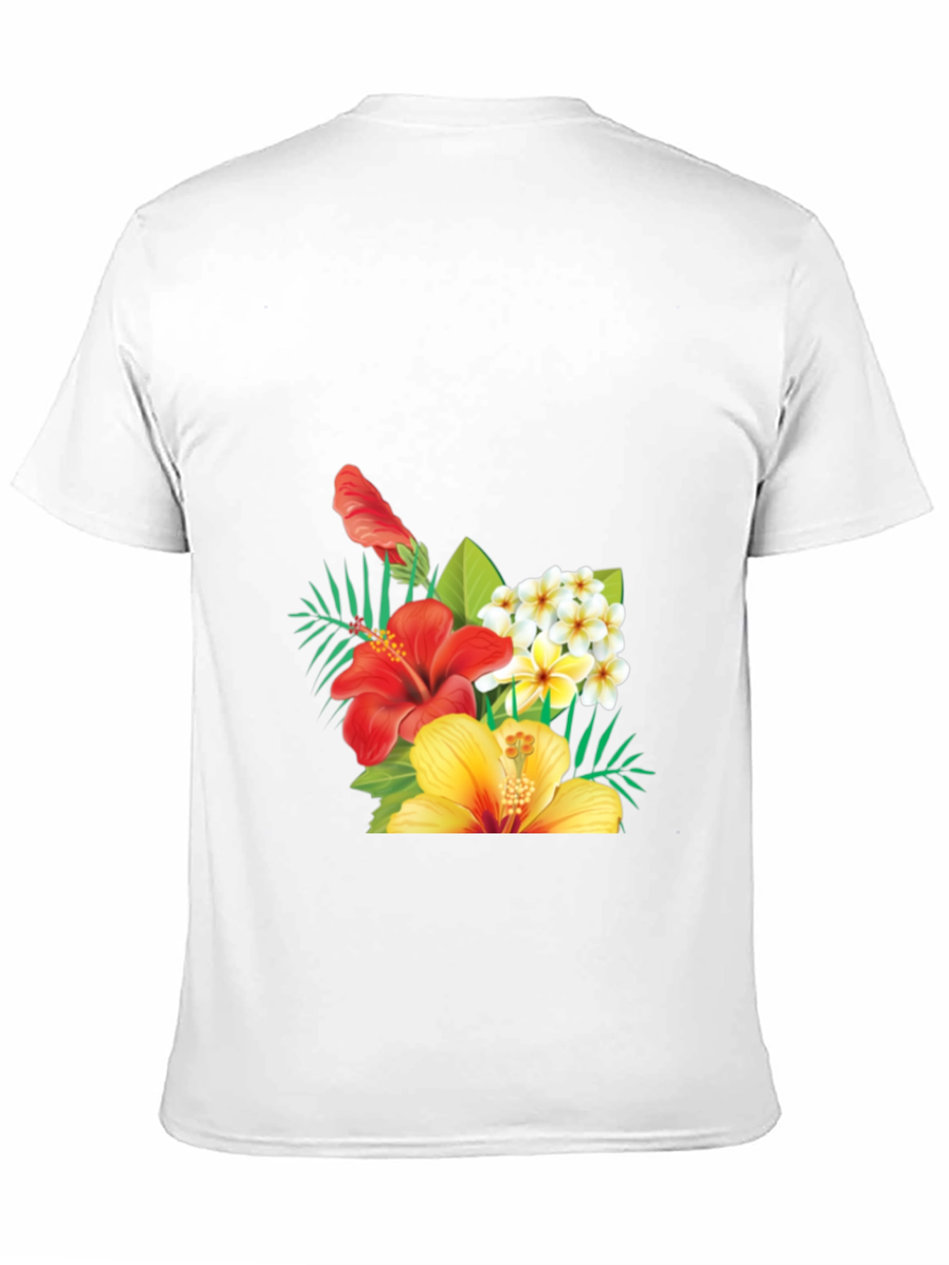 Tropical Floral Mens Black T-Shirt