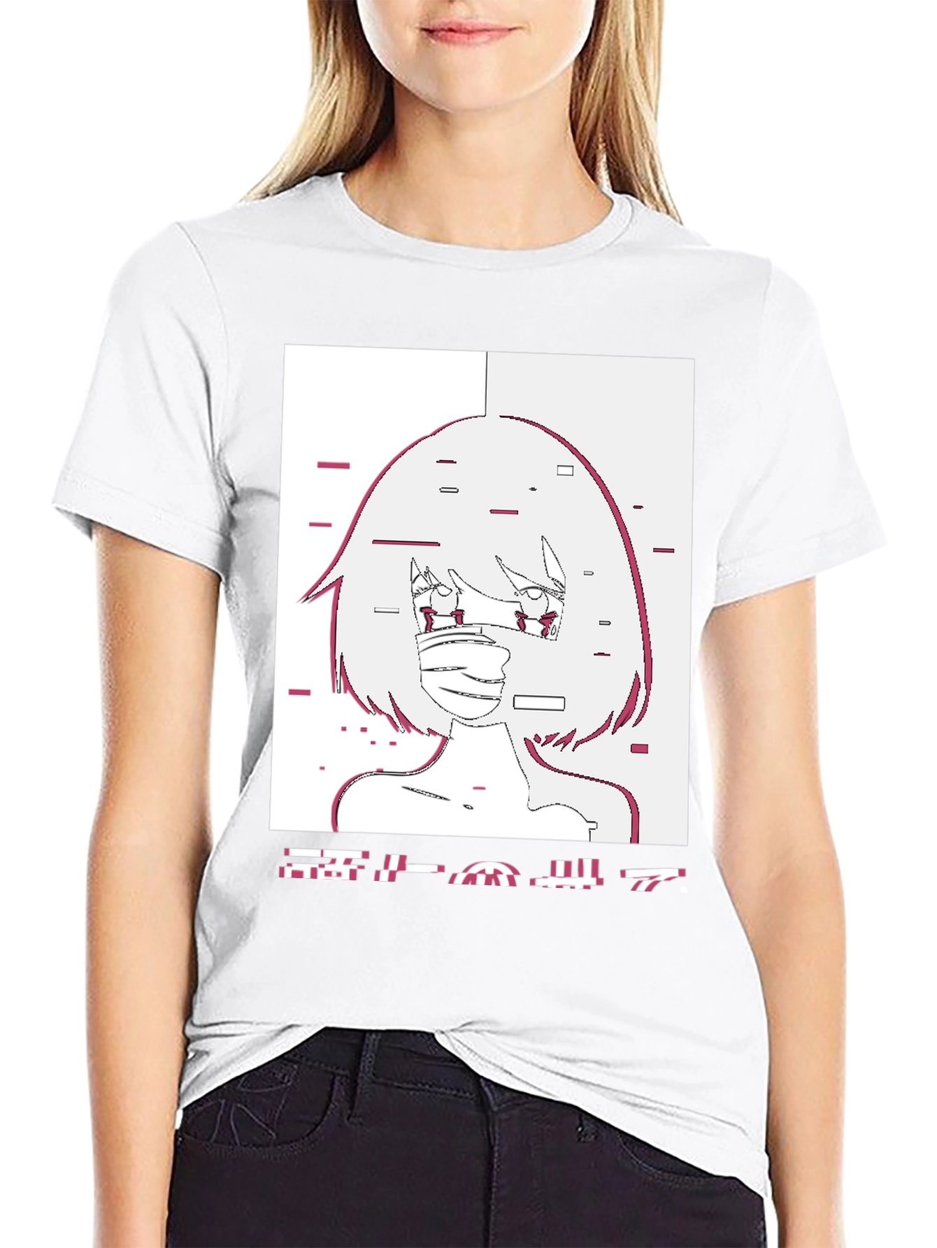 Anime Graphic Tee - Glitch Girl