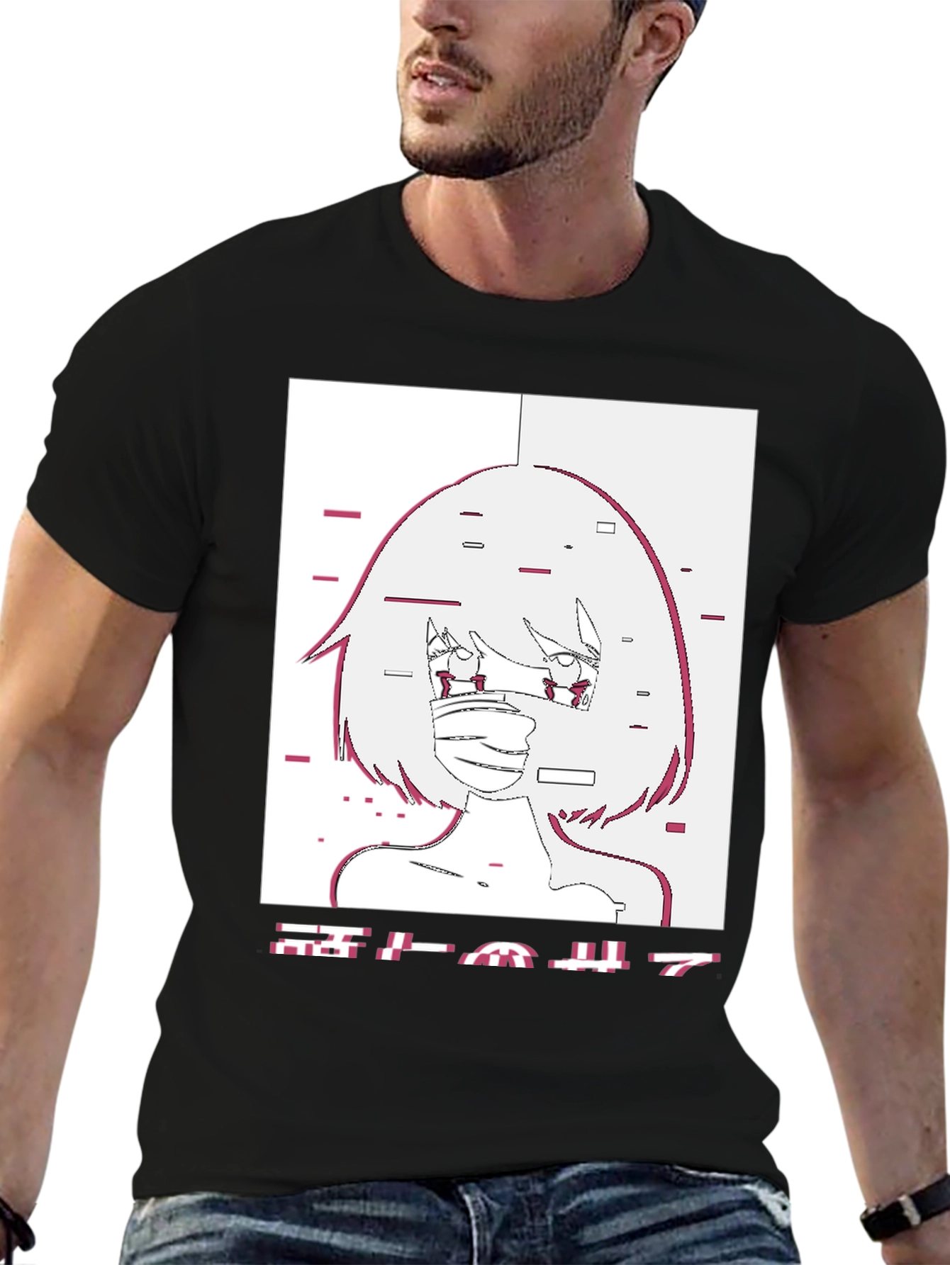 Anime Graphic Tee - Glitch Girl