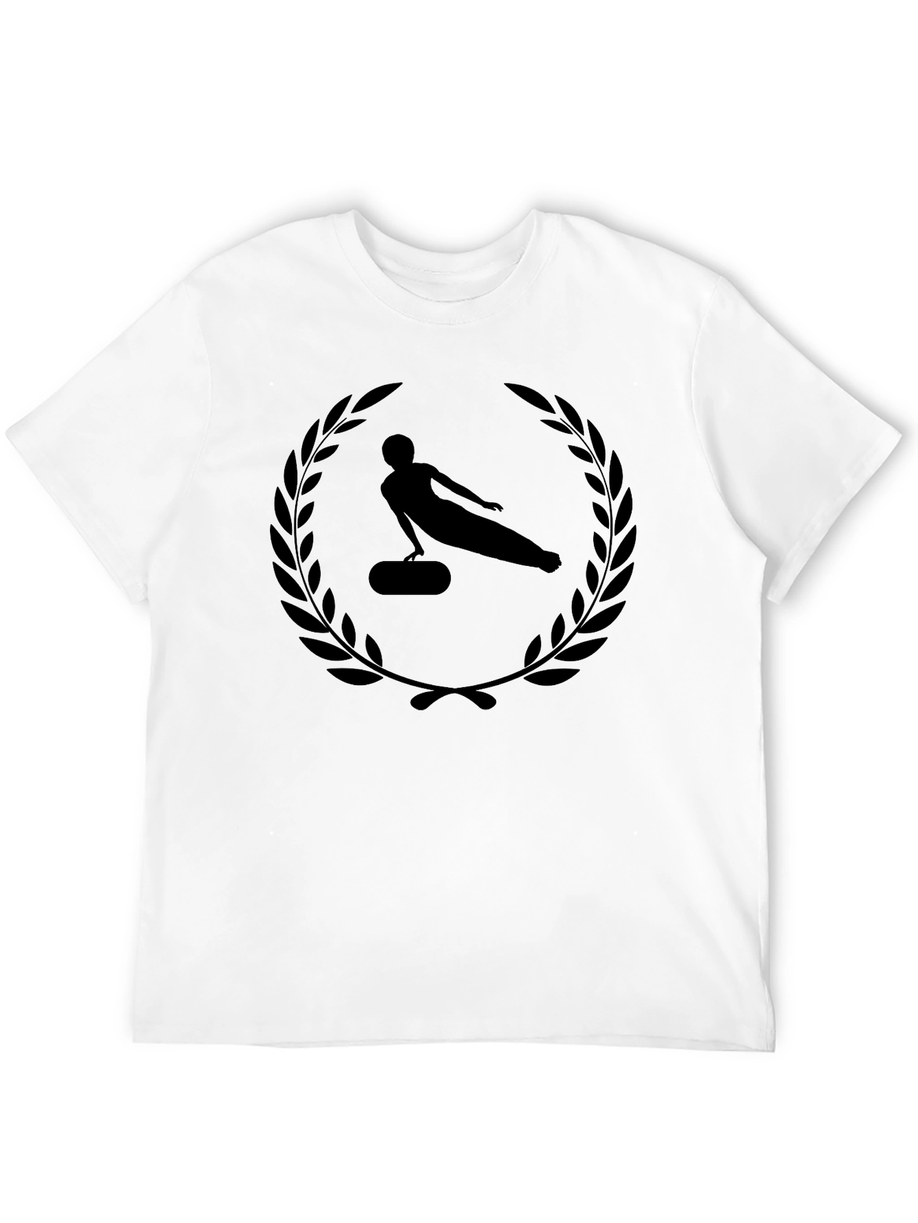 Mens Black Gymnastics Laurel Wreath Graphic Tee