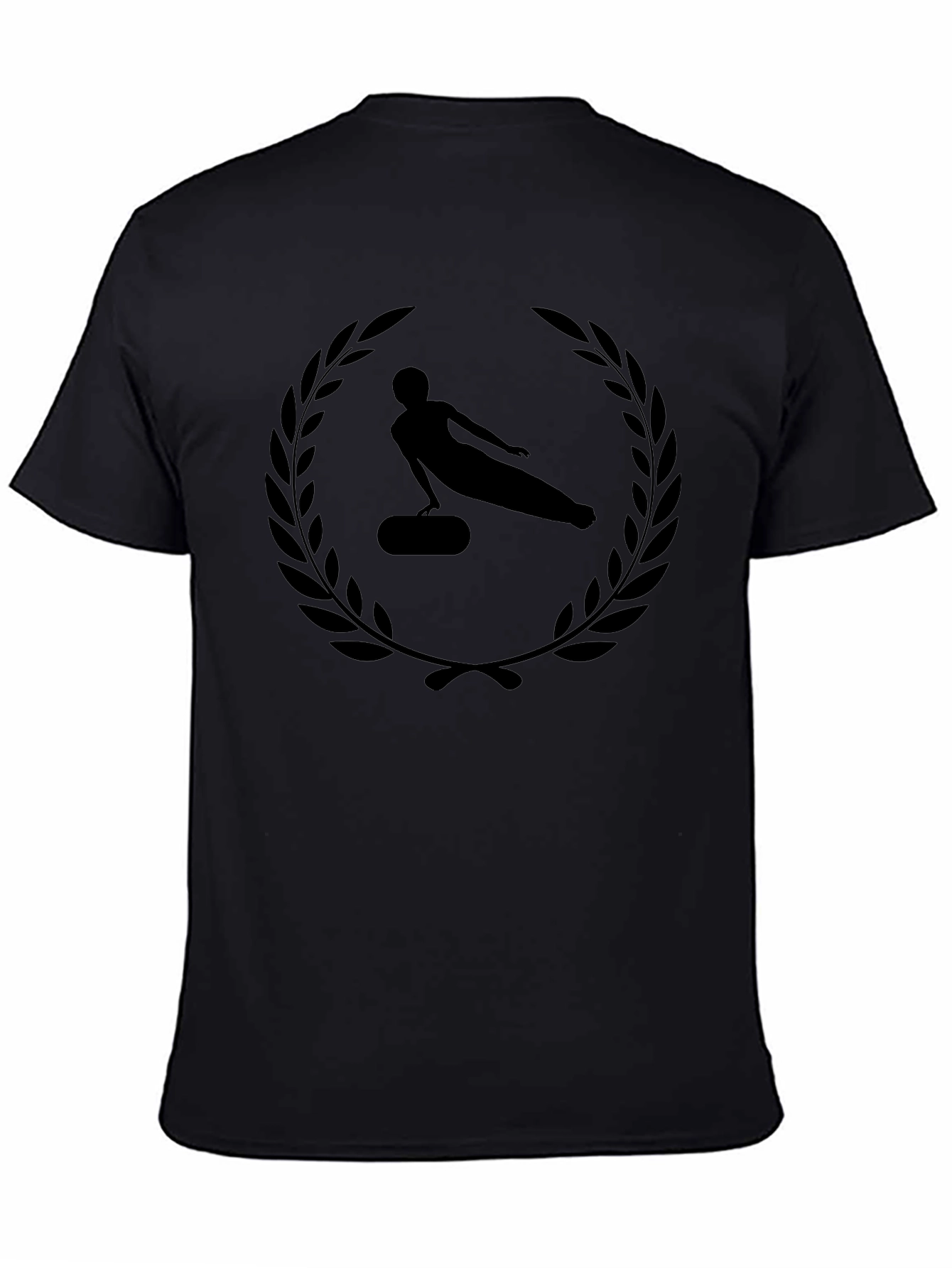 Mens Black Gymnastics Laurel Wreath Graphic Tee