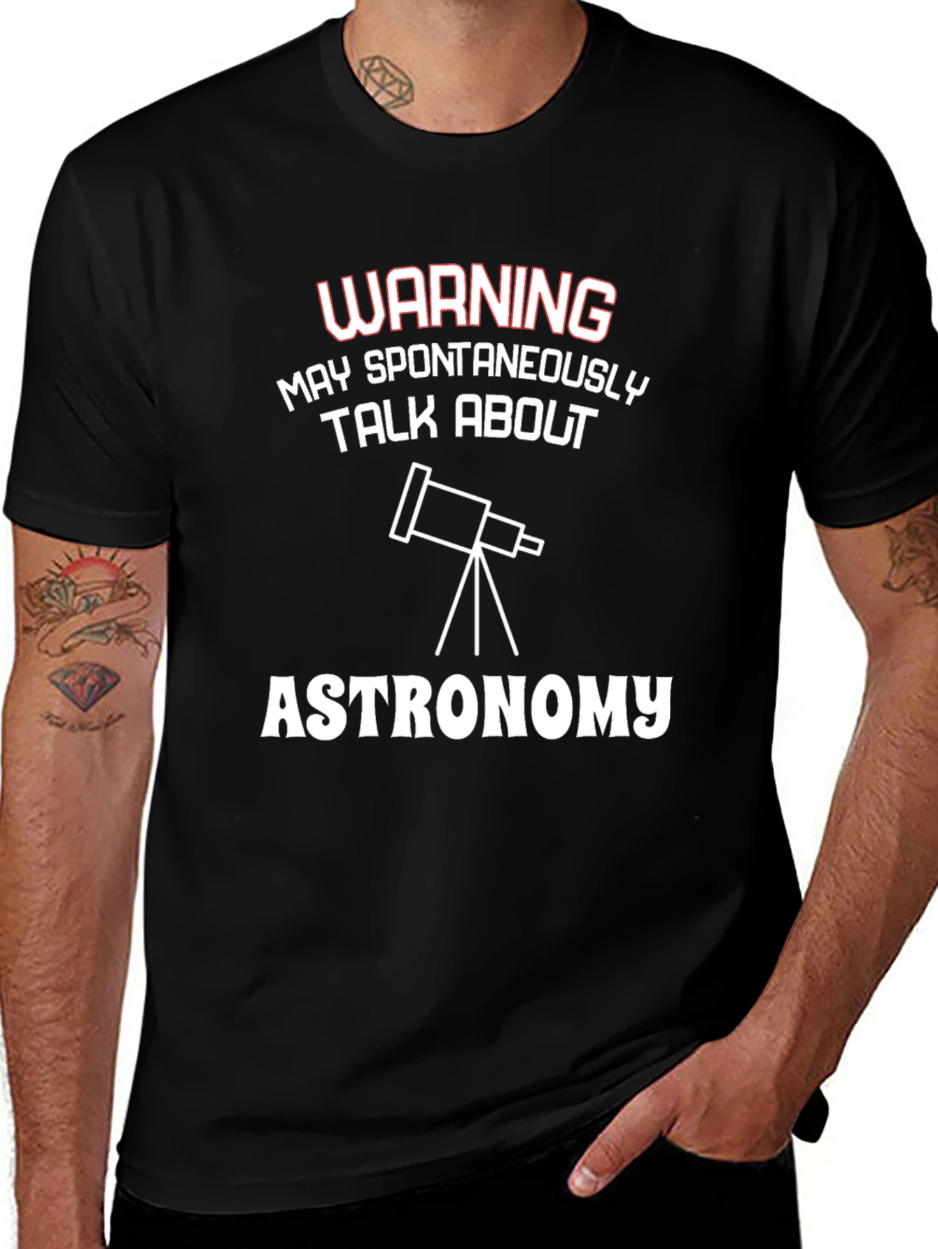 Astronomy Warning Graphic Tee - Spontaneously Talk About Stars!