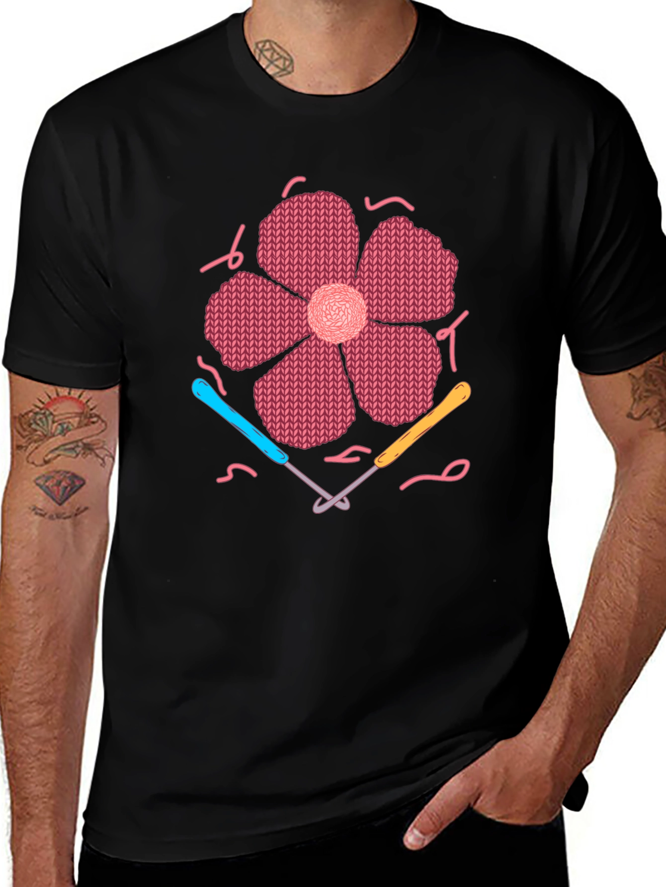 Knitted Flower T-Shirt Crochet Design