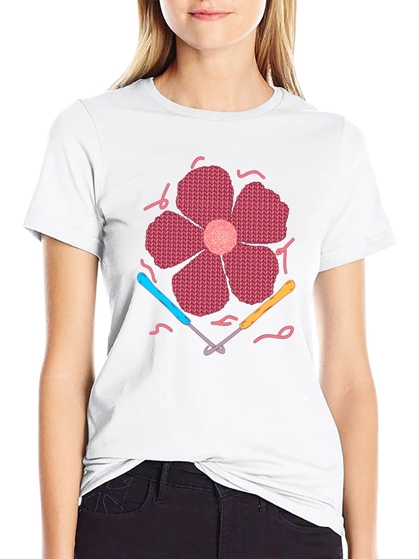 Knitted Flower T-Shirt Crochet Design