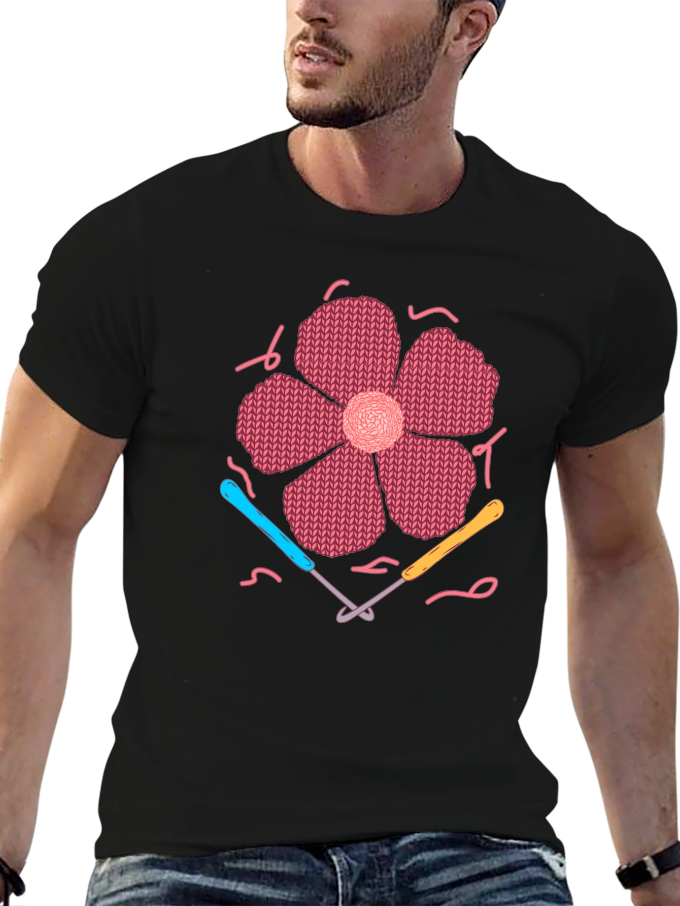 Knitted Flower T-Shirt Crochet Design