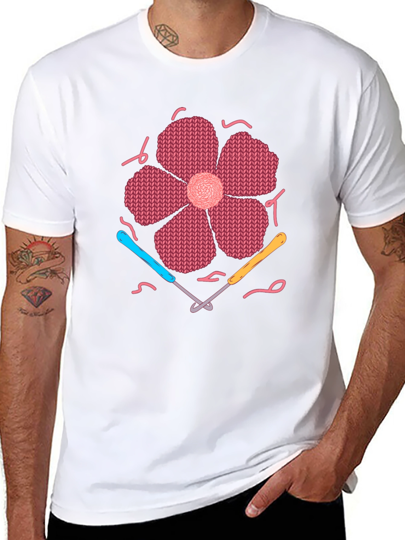 Knitted Flower T-Shirt Crochet Design