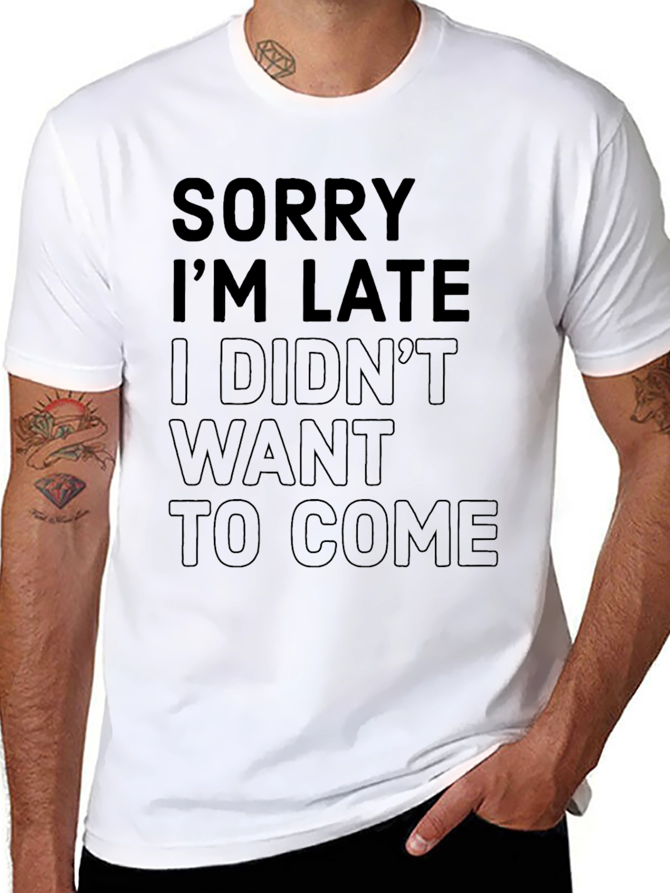 Funny Slogan Graphic Black T-Shirt