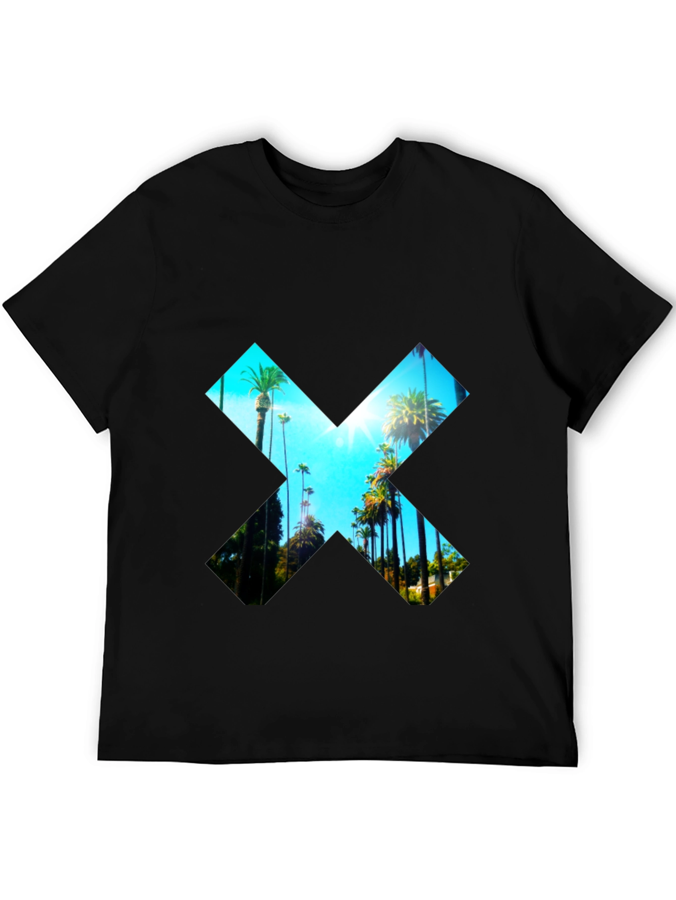 Palm Tree X Graphic Tee - Stylish Menswear