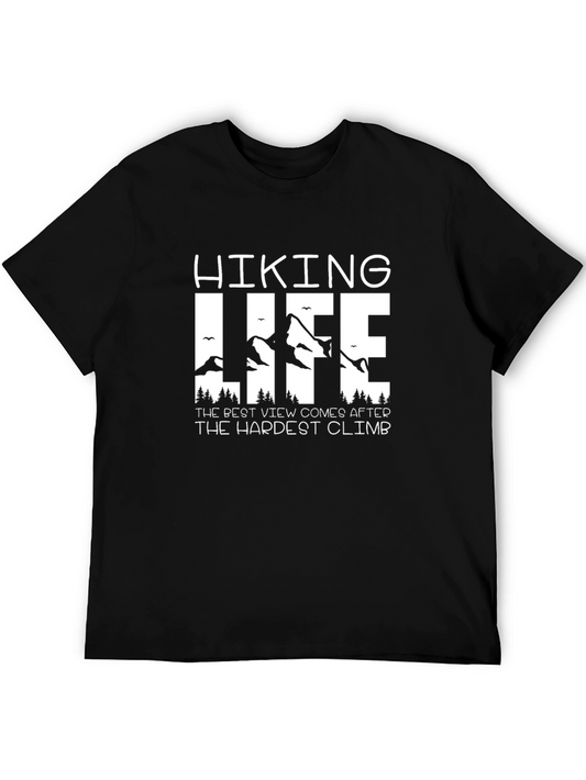 Hiking Life Black T-Shirt - Mountain Adventure