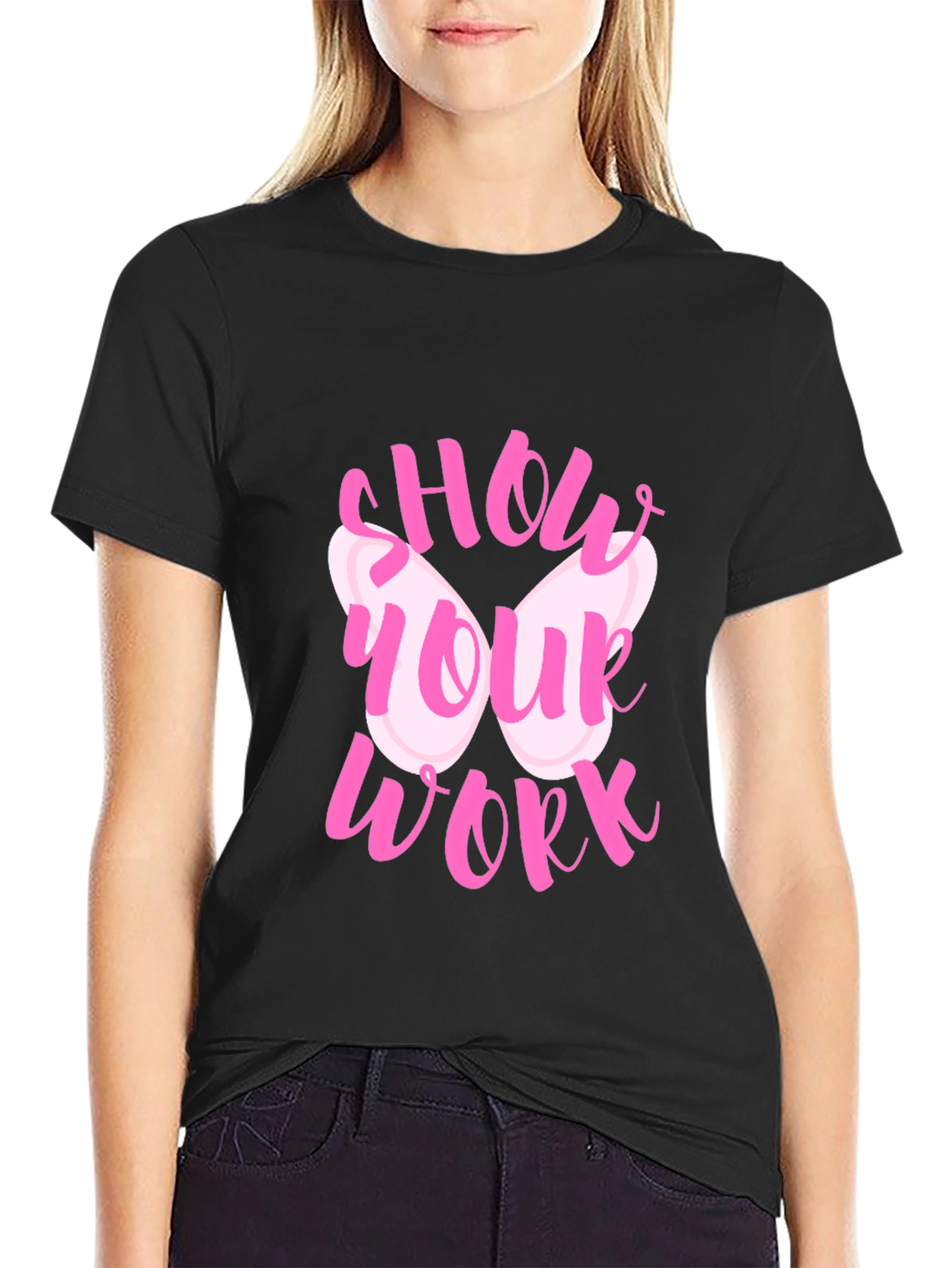 Show Your Work Pink Butterfly T-Shirt
