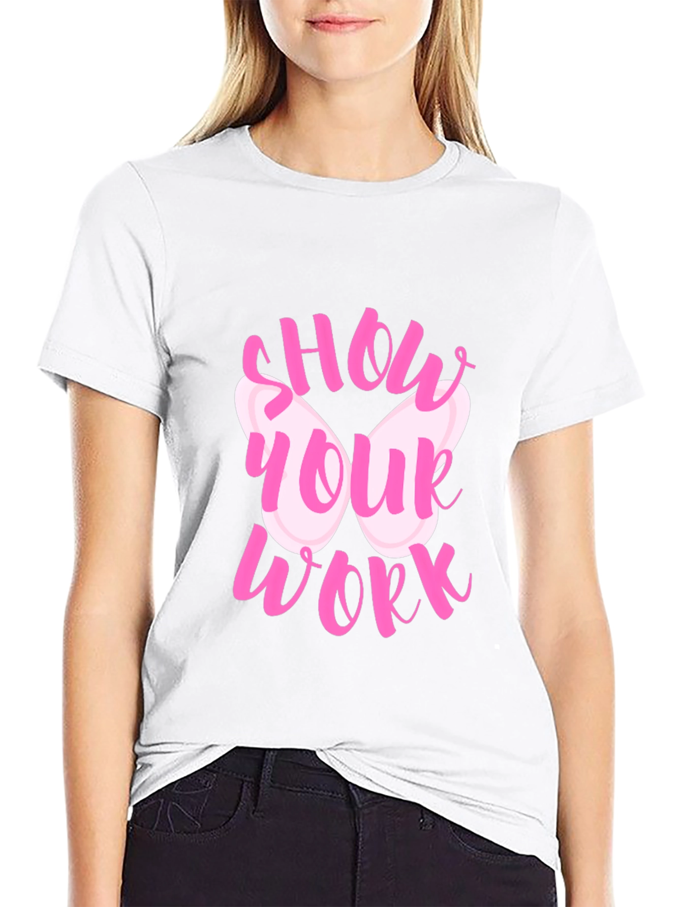 Show Your Work Pink Butterfly T-Shirt