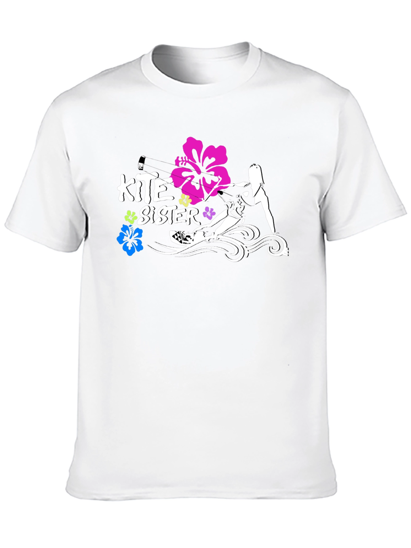 Kite Sister Tee - Kitesurfing Girl Black T-Shirt
