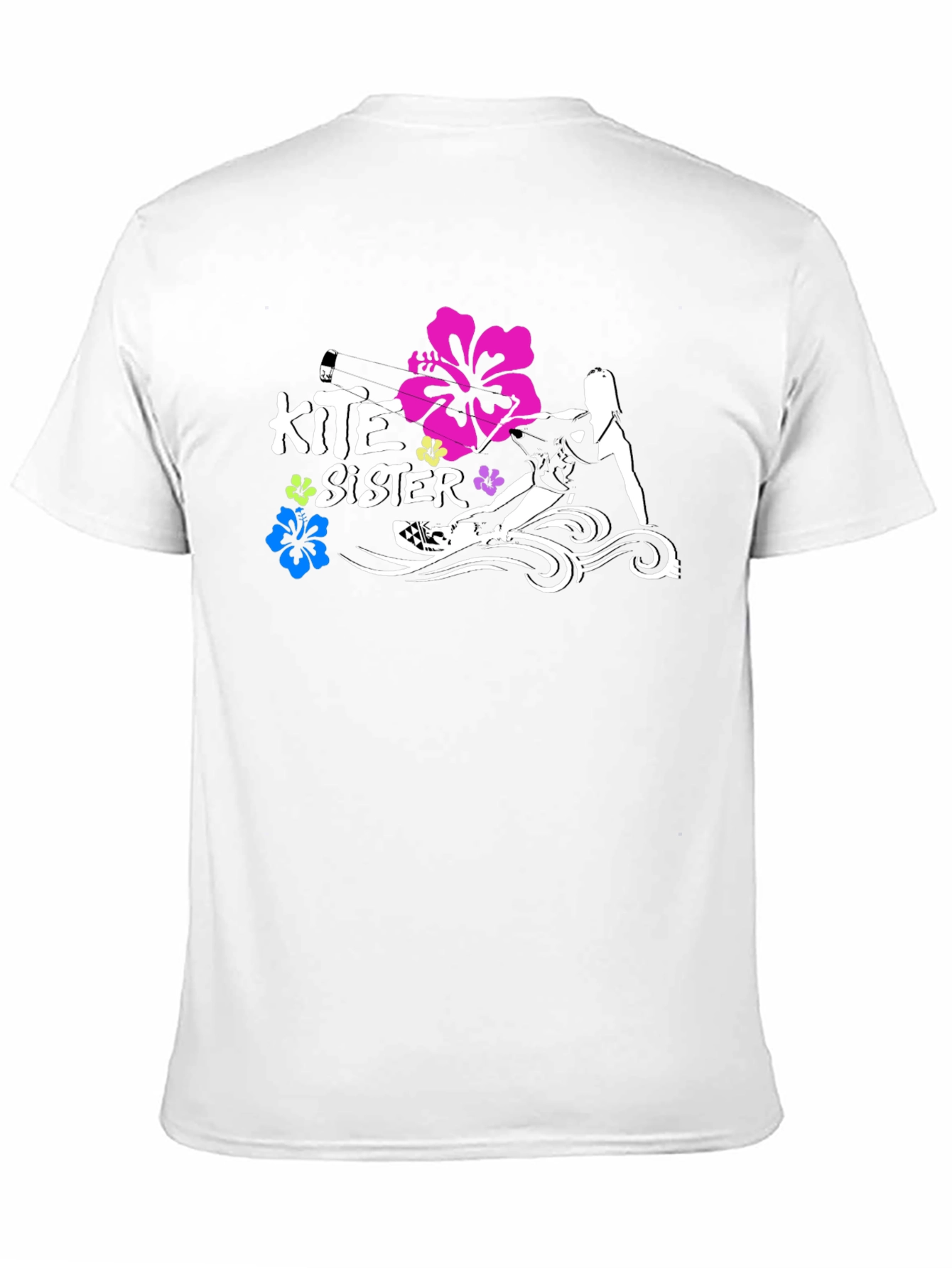 Kite Sister Tee - Kitesurfing Girl Black T-Shirt