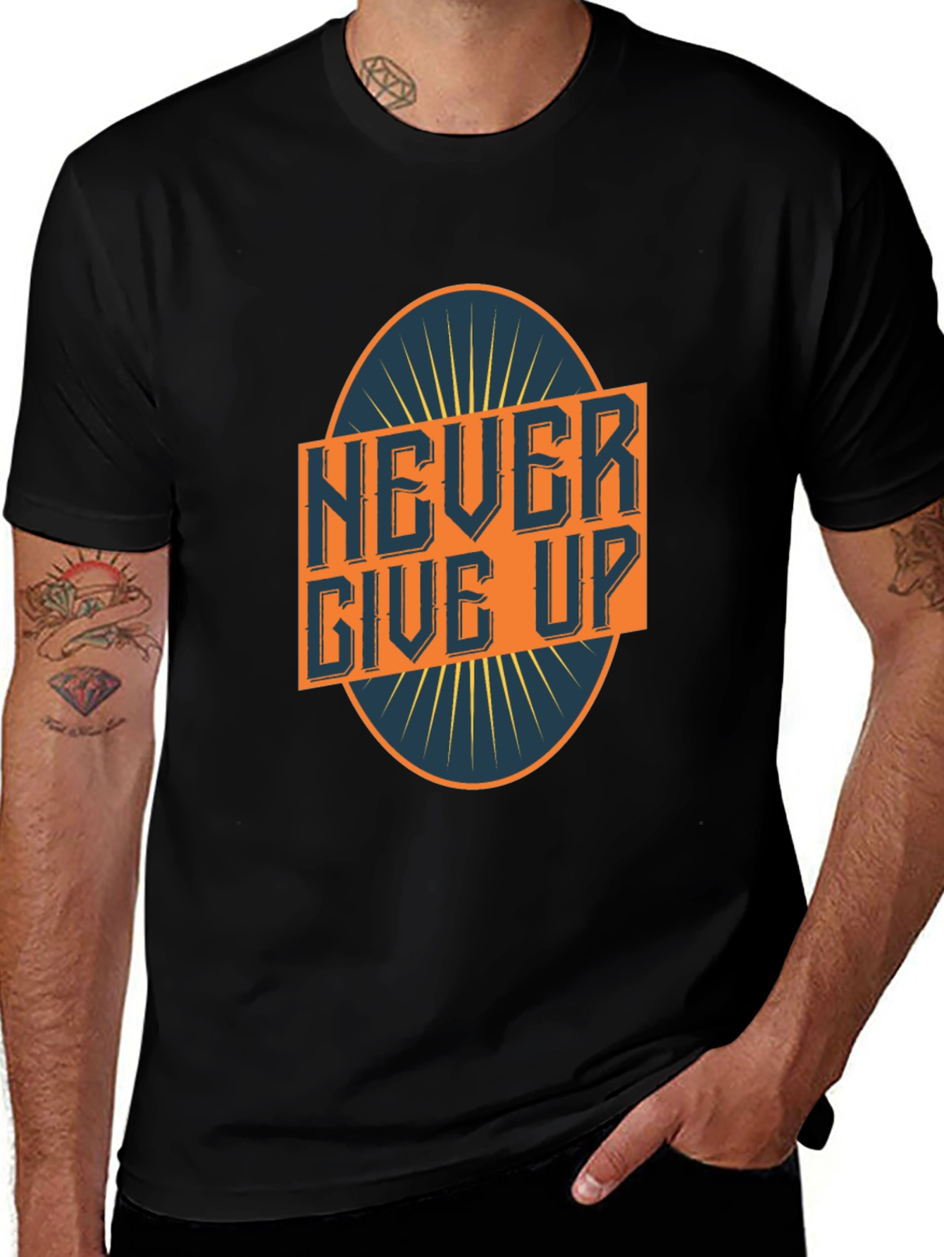 Never Give Up Graphic Tee - Motivational T-Shirt