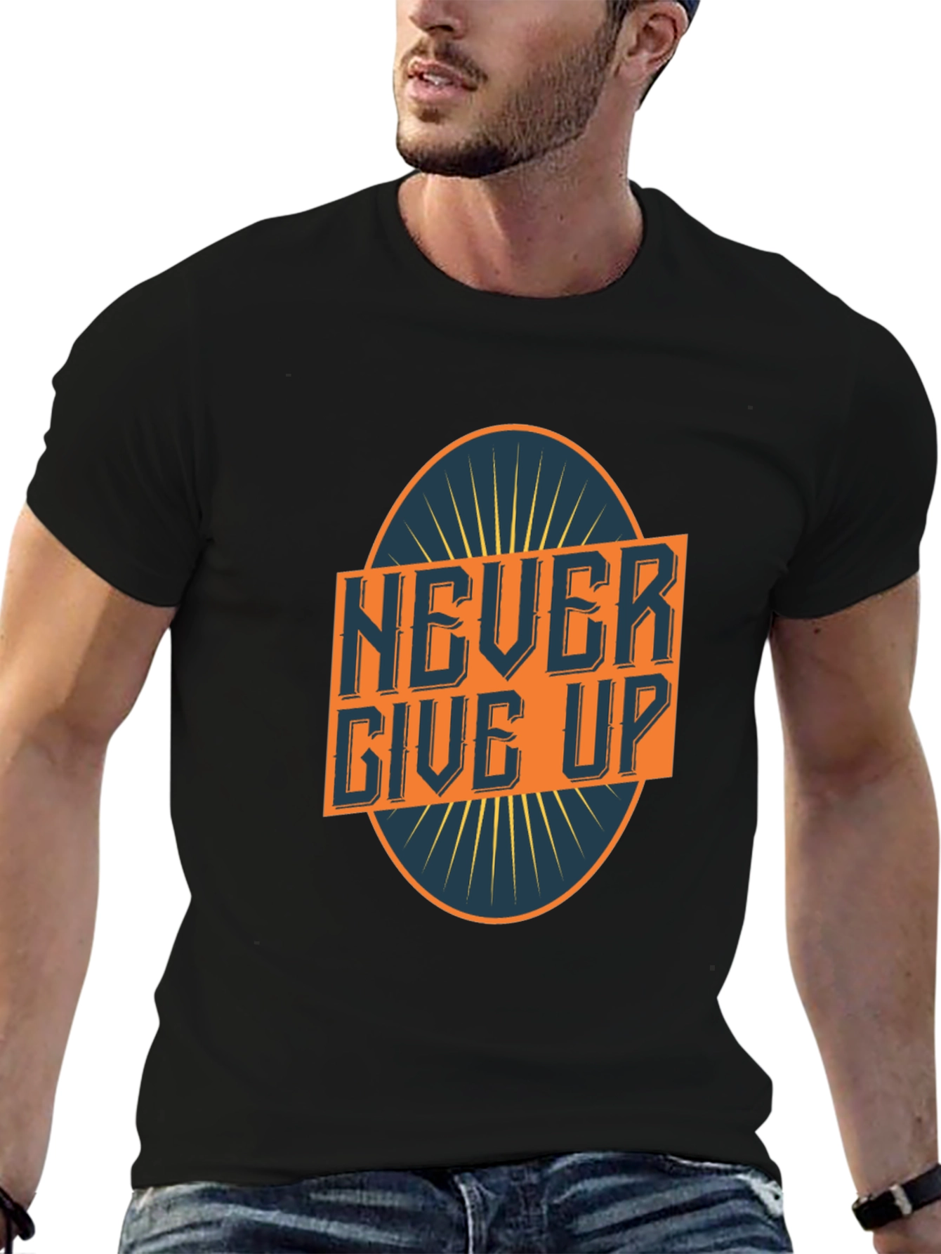Never Give Up Graphic Tee - Motivational T-Shirt