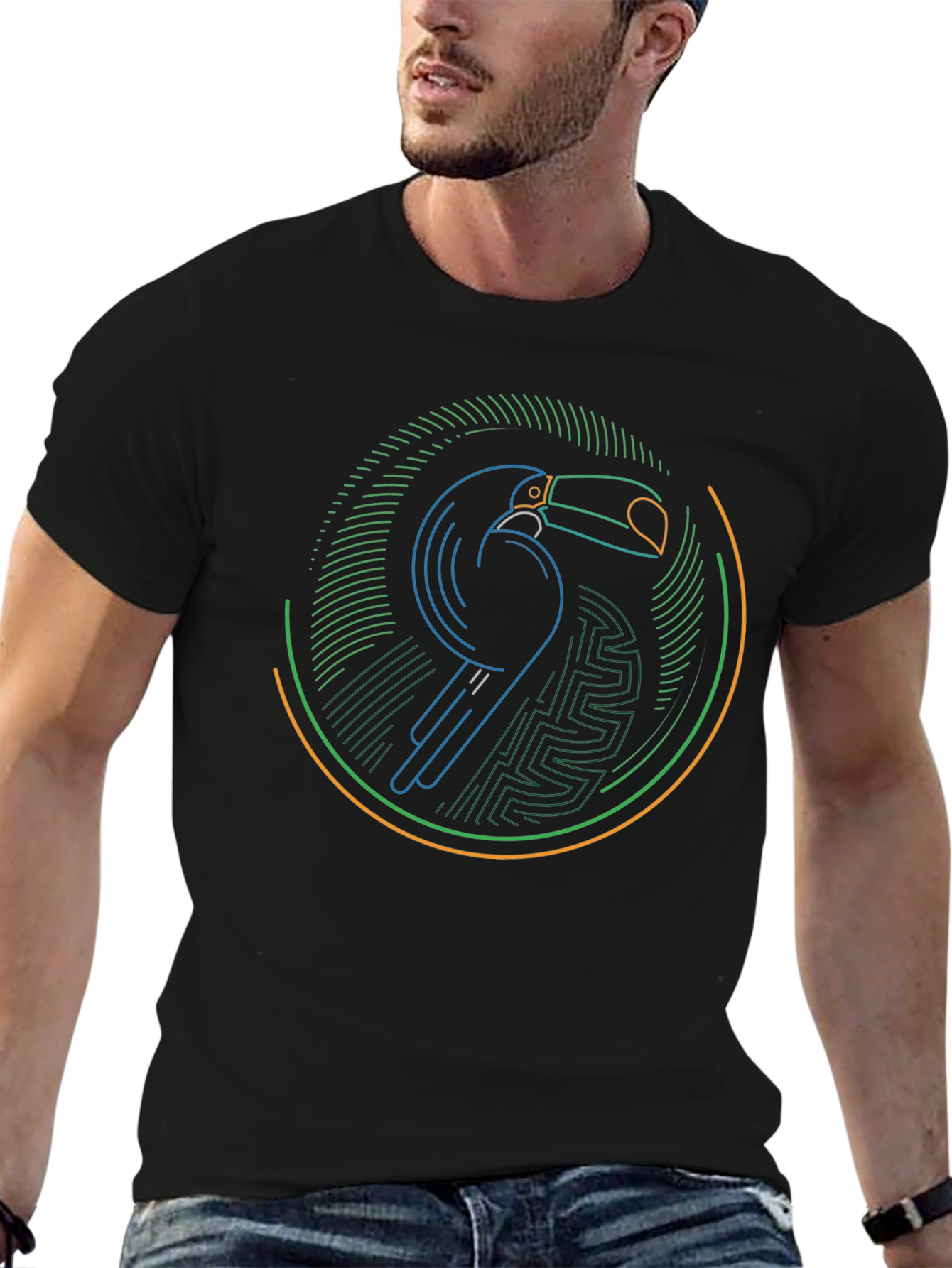Neon Toucan Graphic T-Shirt - Modern Bird Design
