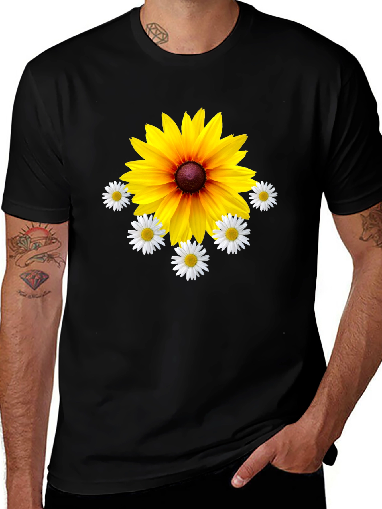 Floral Graphic Tee - Black T-Shirt