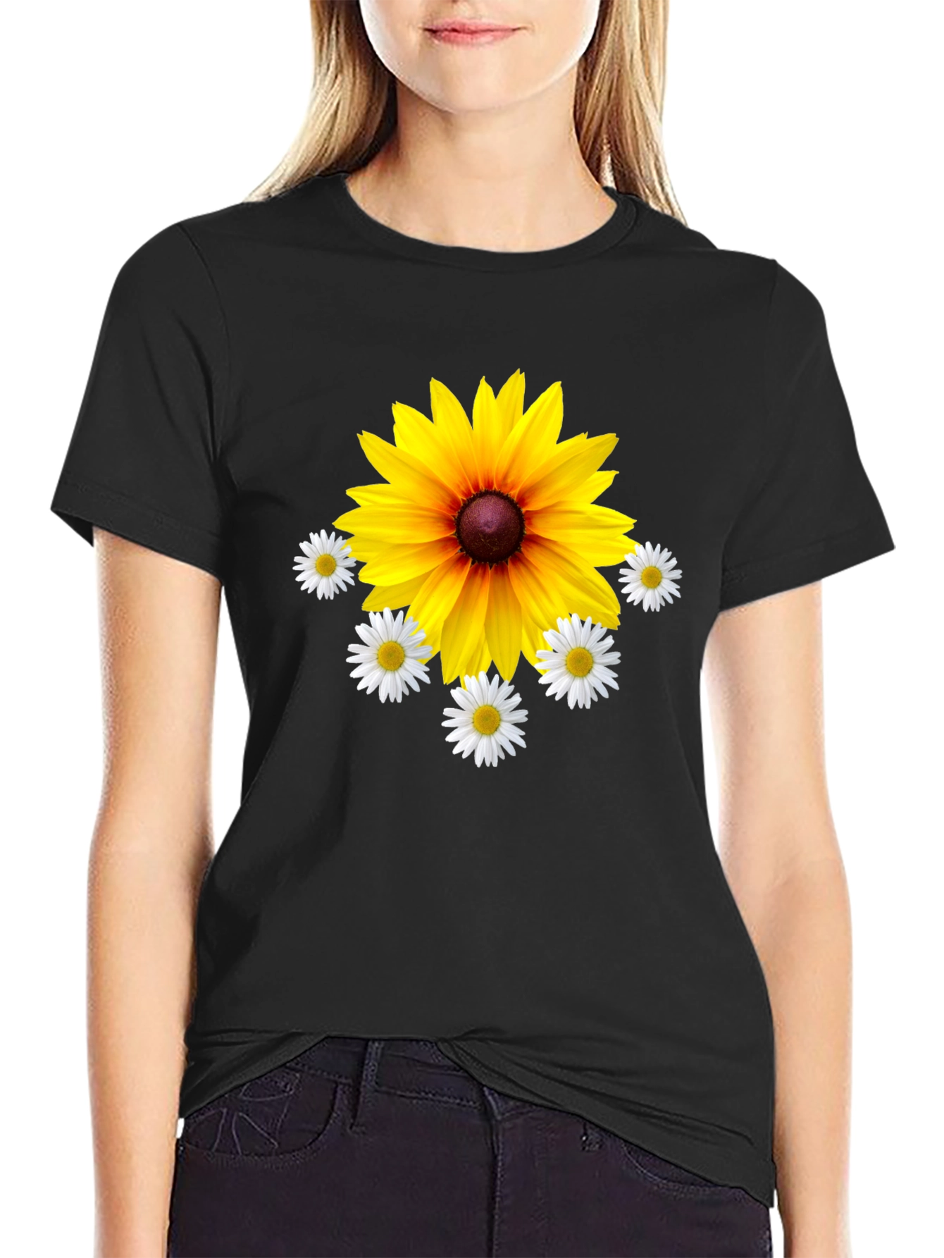 Floral Graphic Tee - Black T-Shirt