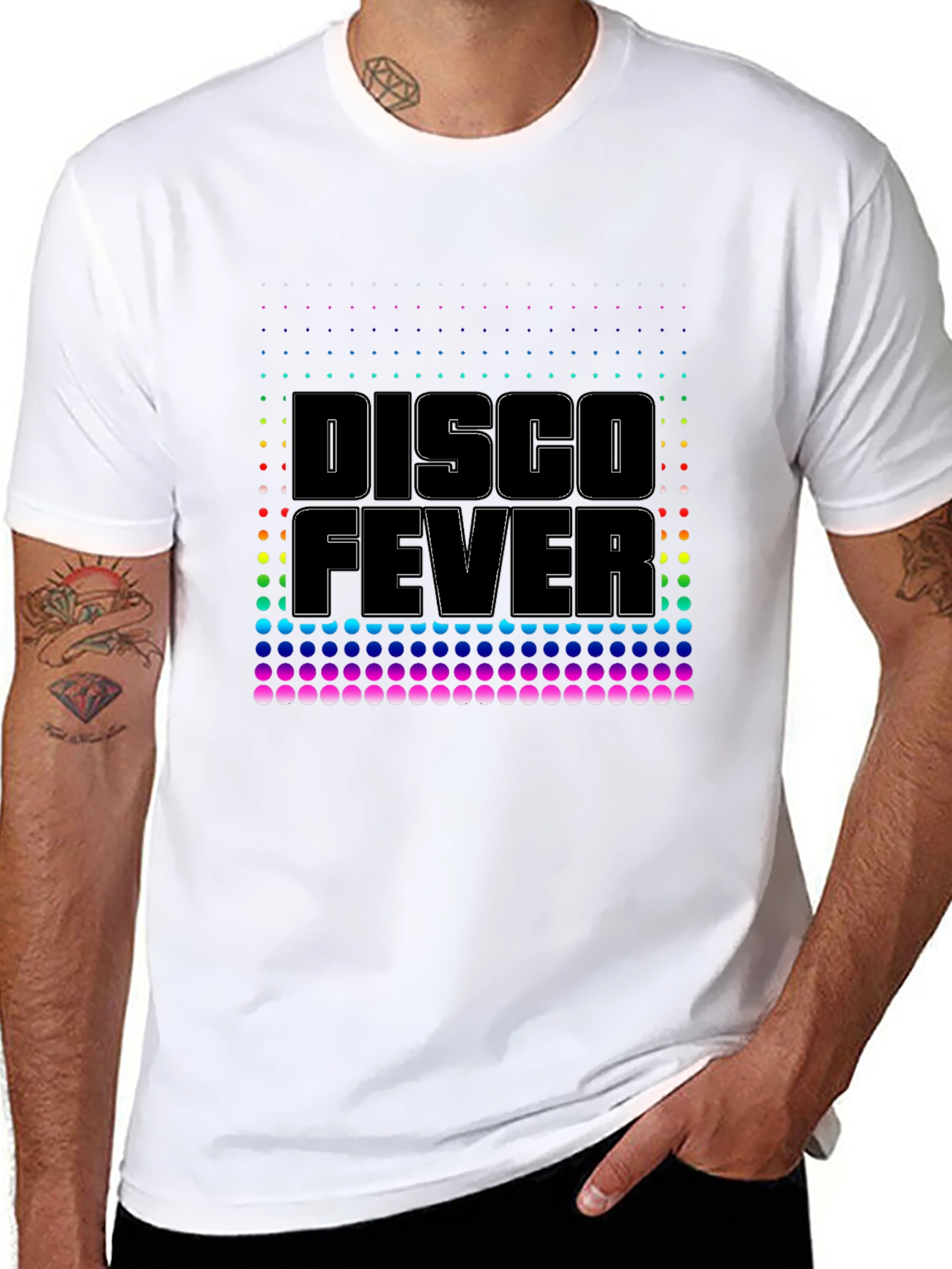 Disco Fever Black T-Shirt Retro Party