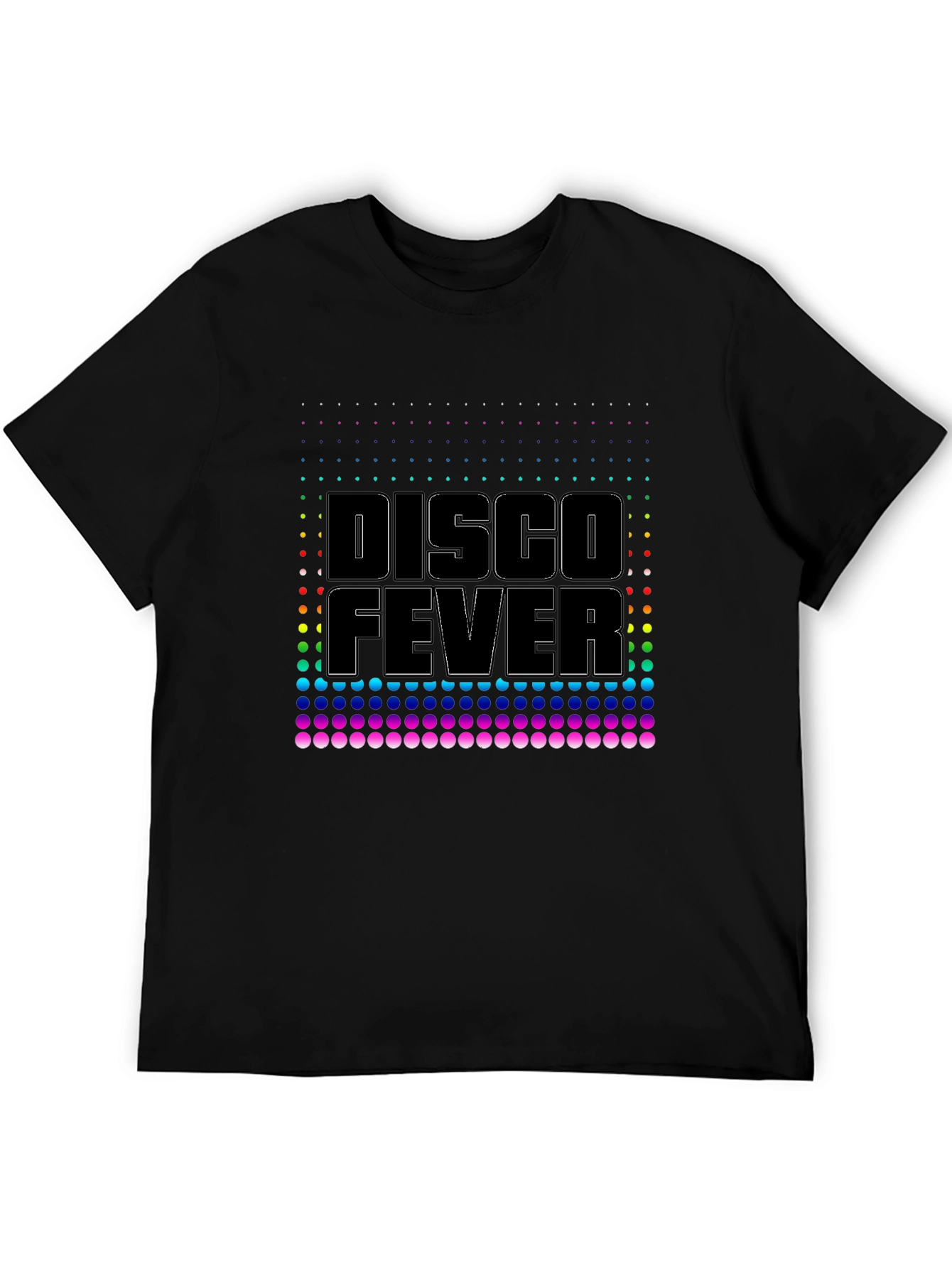 Disco Fever Black T-Shirt Retro Party